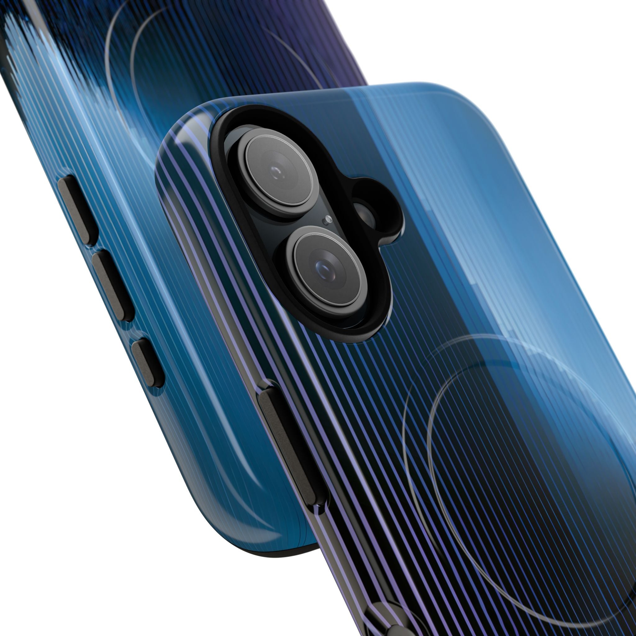 Blue Tough 2.0 Magsafe Phone Case for iPhone - Indigo Distortion Wave