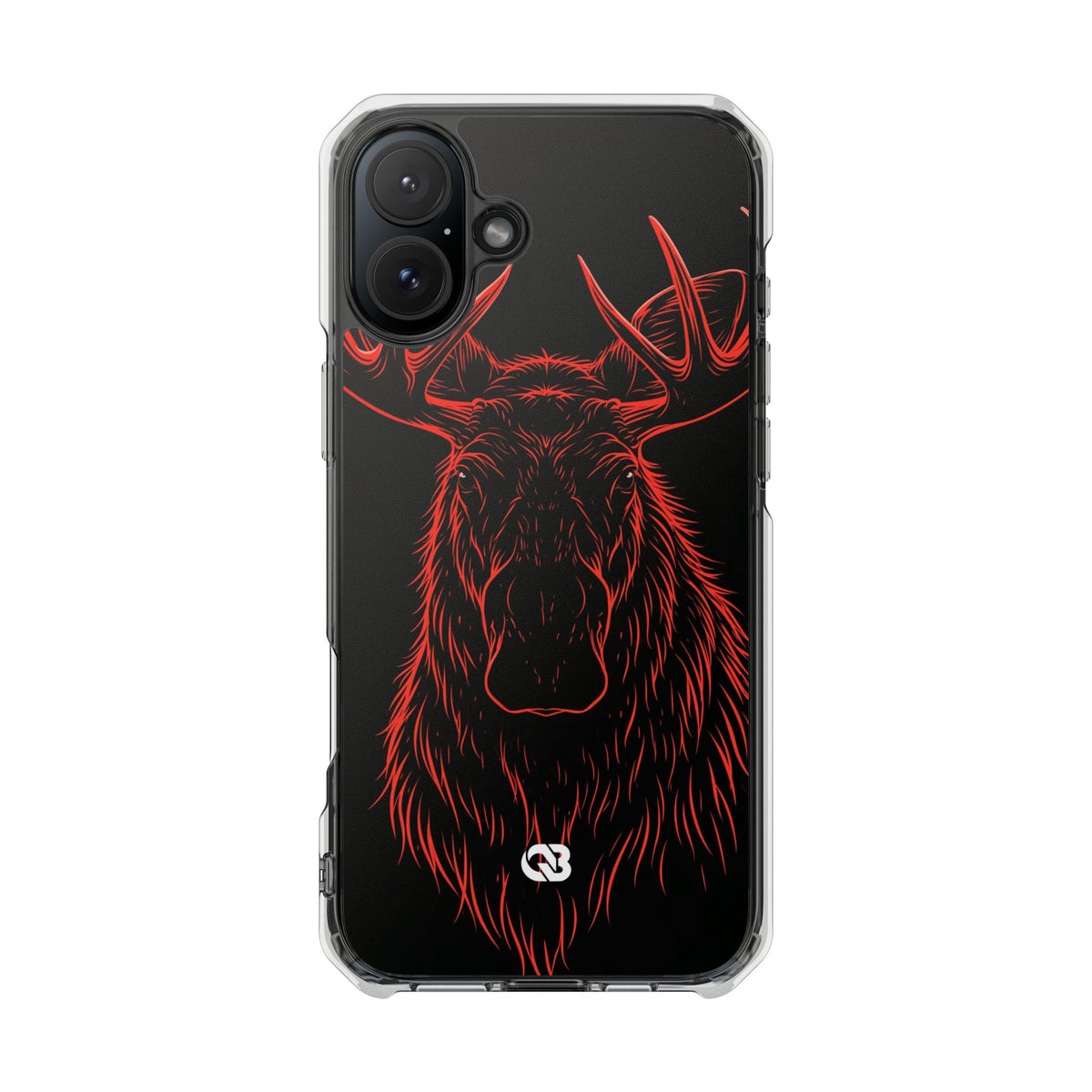 Crimson Horizon Moose · Impact Magnetic Phone Case for iPhone · Black