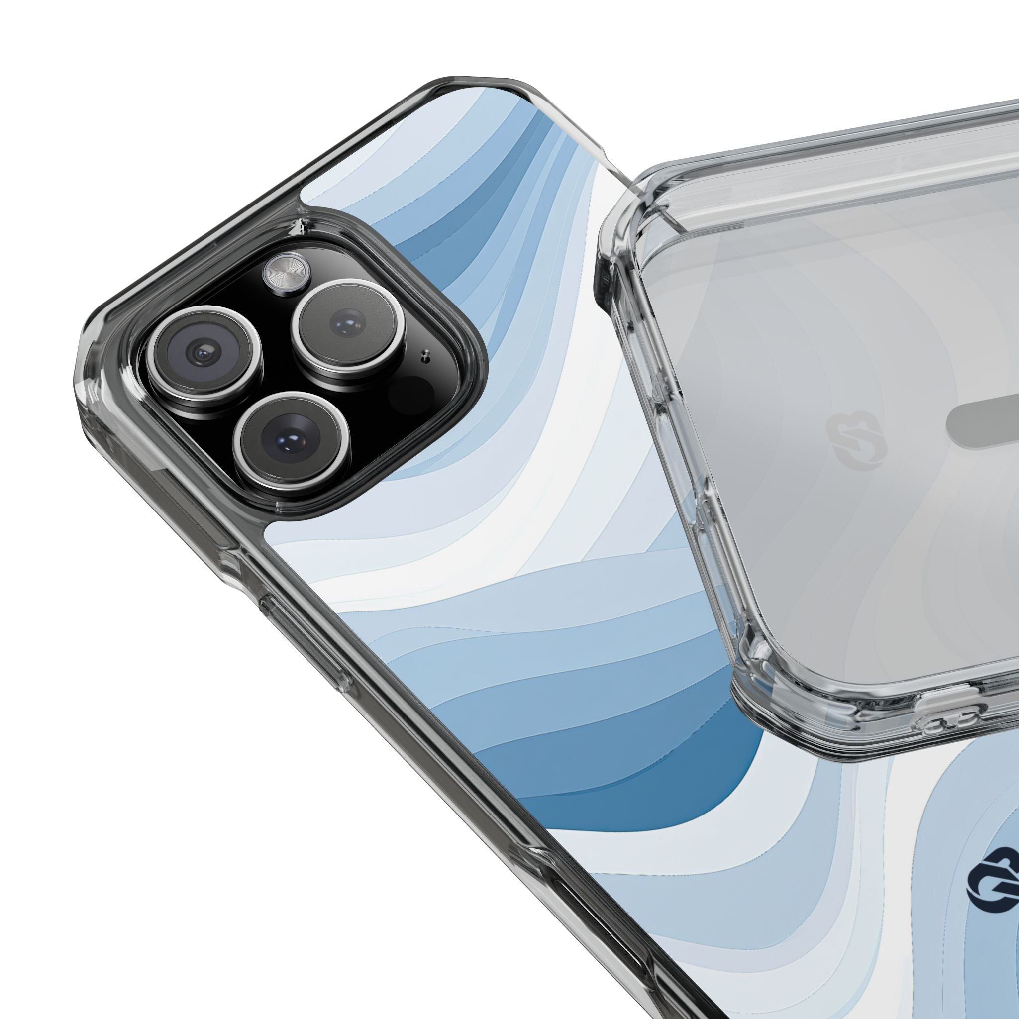 Blue Impact MagSafe Phone Case for iPhone - Glacial Indigo Flow