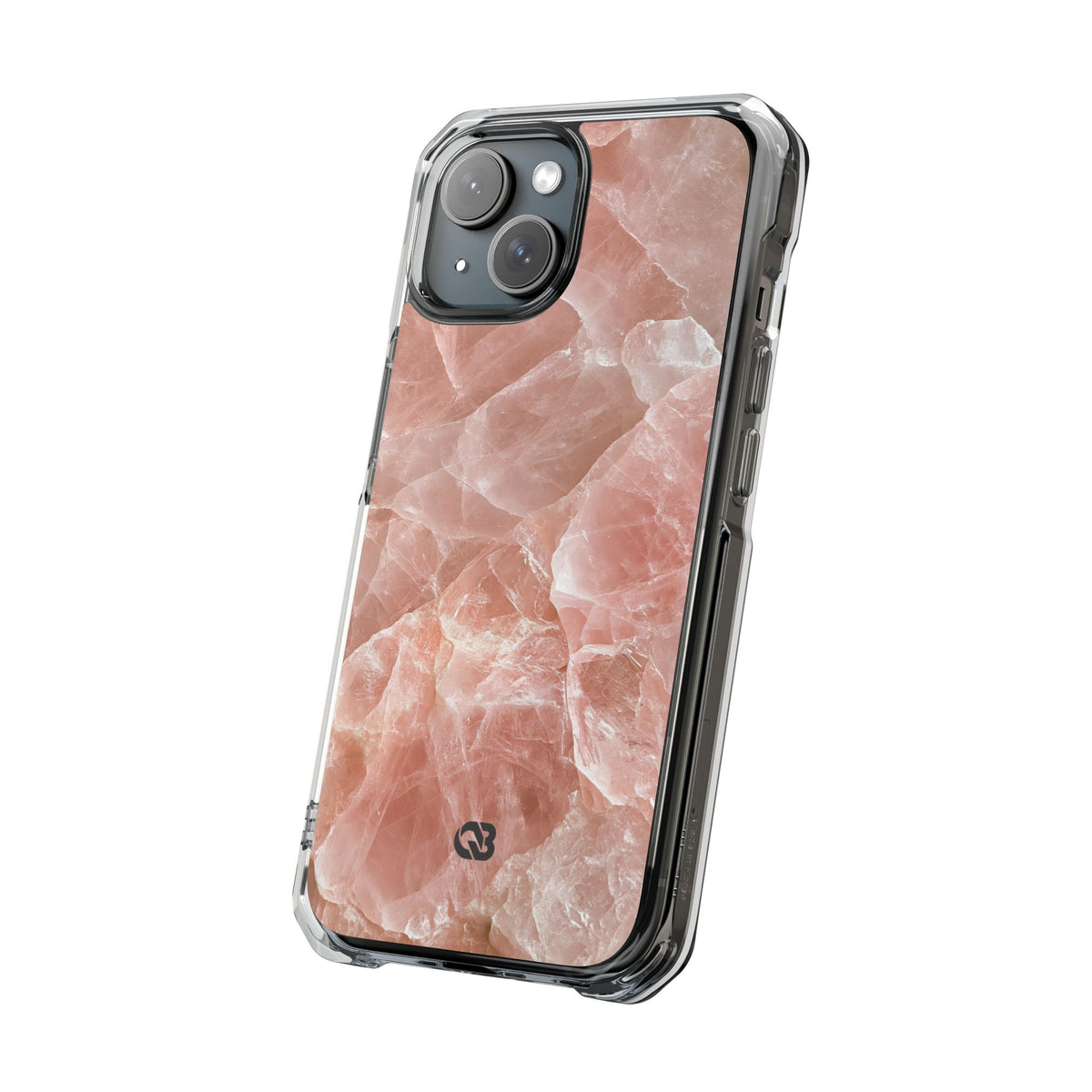 Rose Quartz Facet · Clear Impact Magnetic Phone Case for iPhone · Pink
