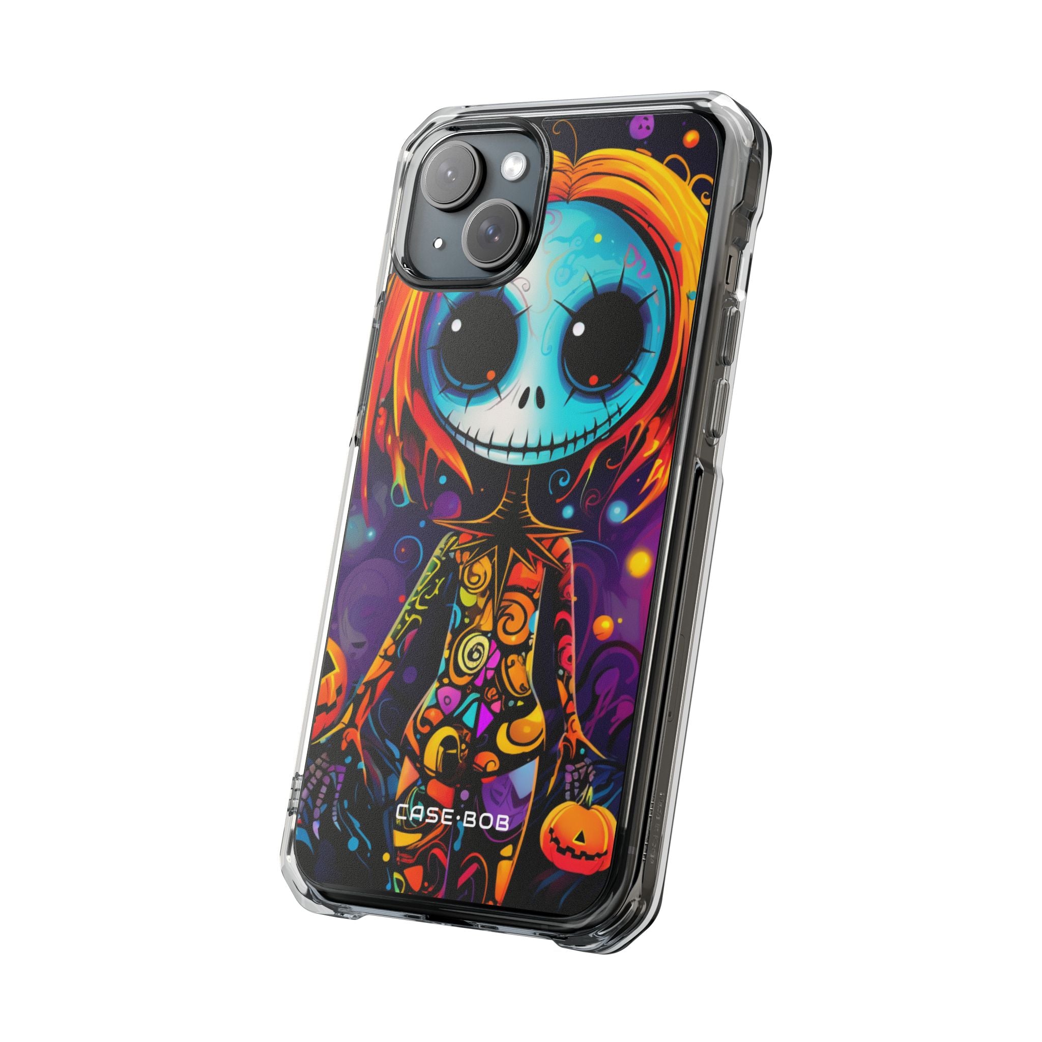 Blue Skull Swirl iPhone 15 Plus Case - Impact - CASE•BOB