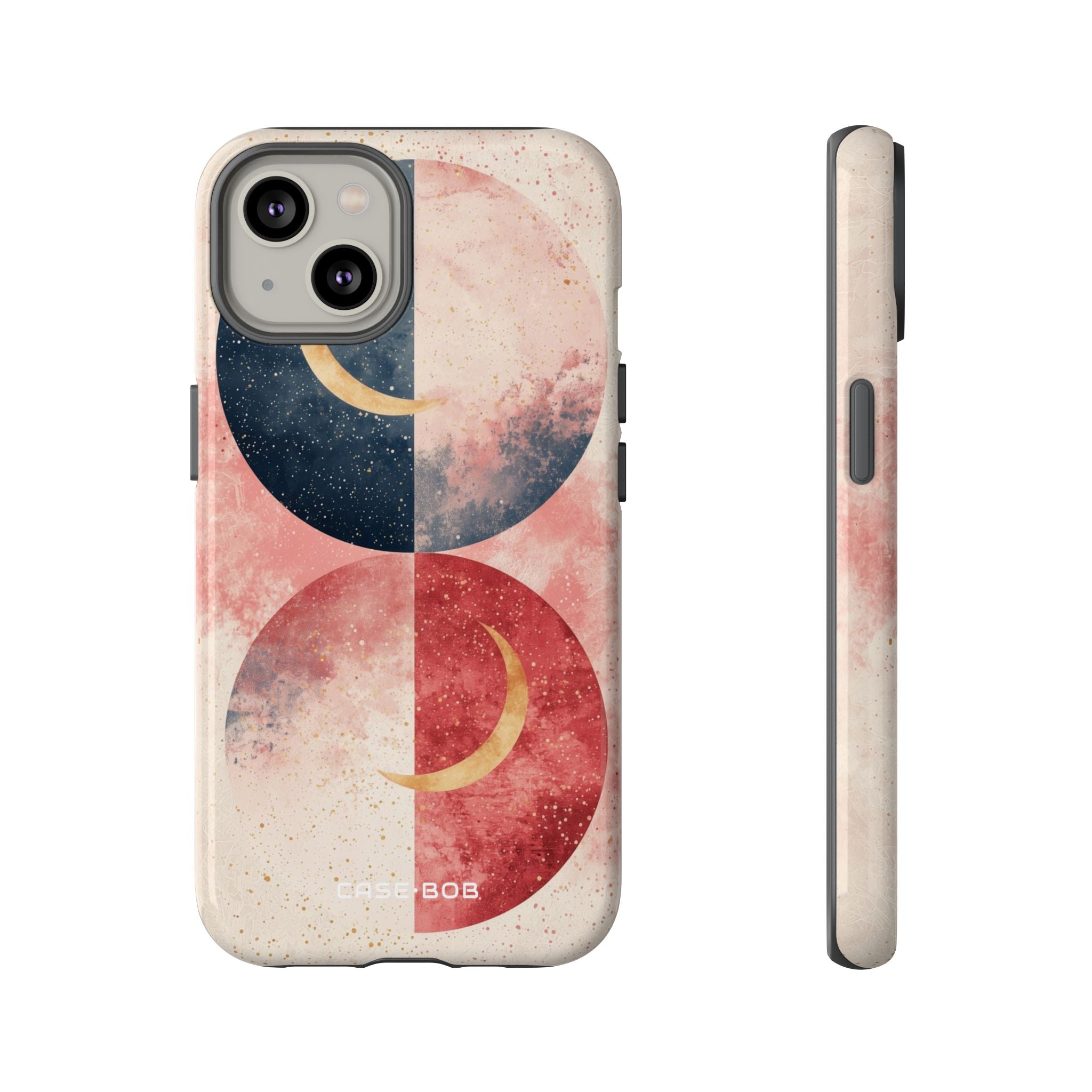 Golden Crescent Circles iPhone 14 Cover - Tough