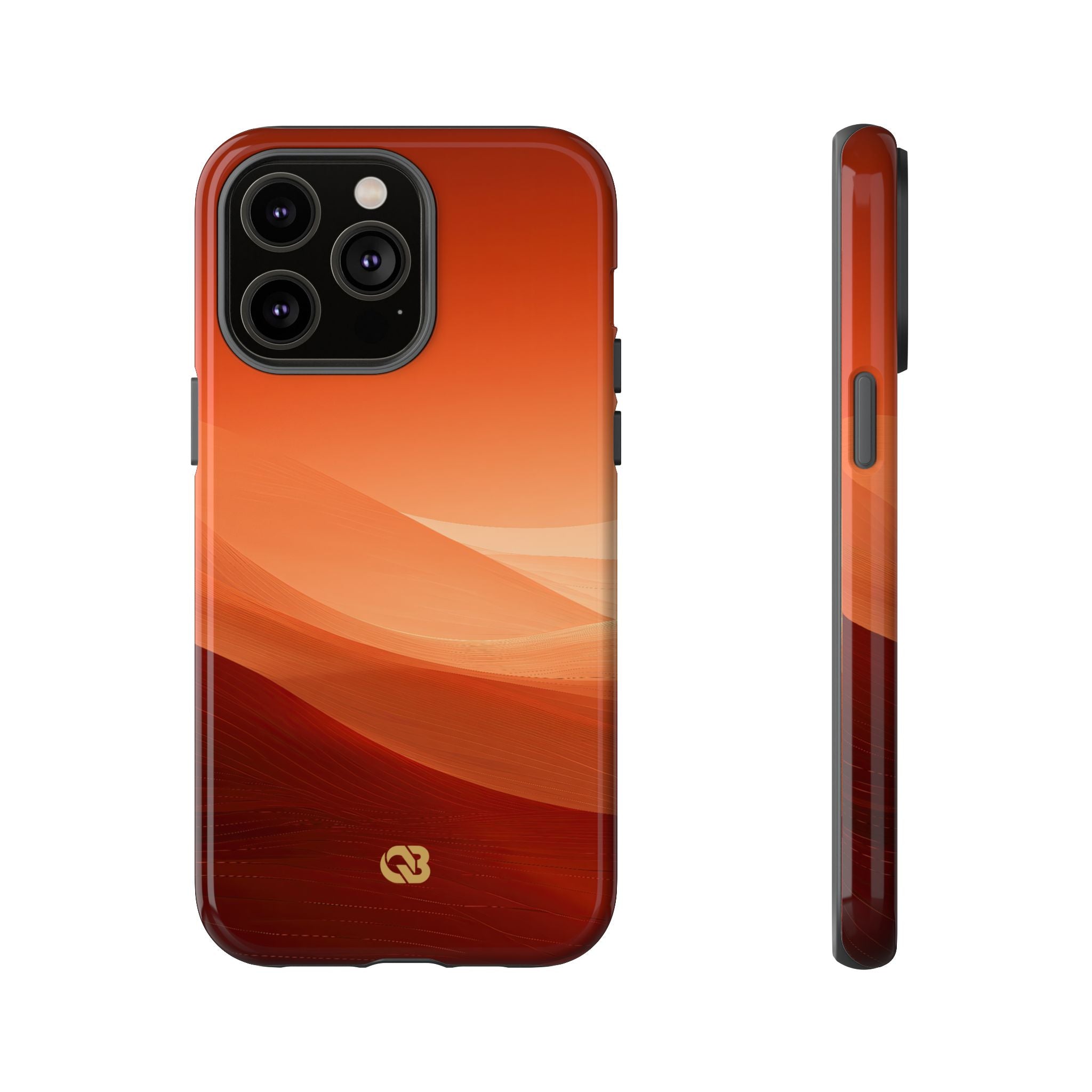 Orange Tough Phone Case for iPhone - Crimson Dune Gradient