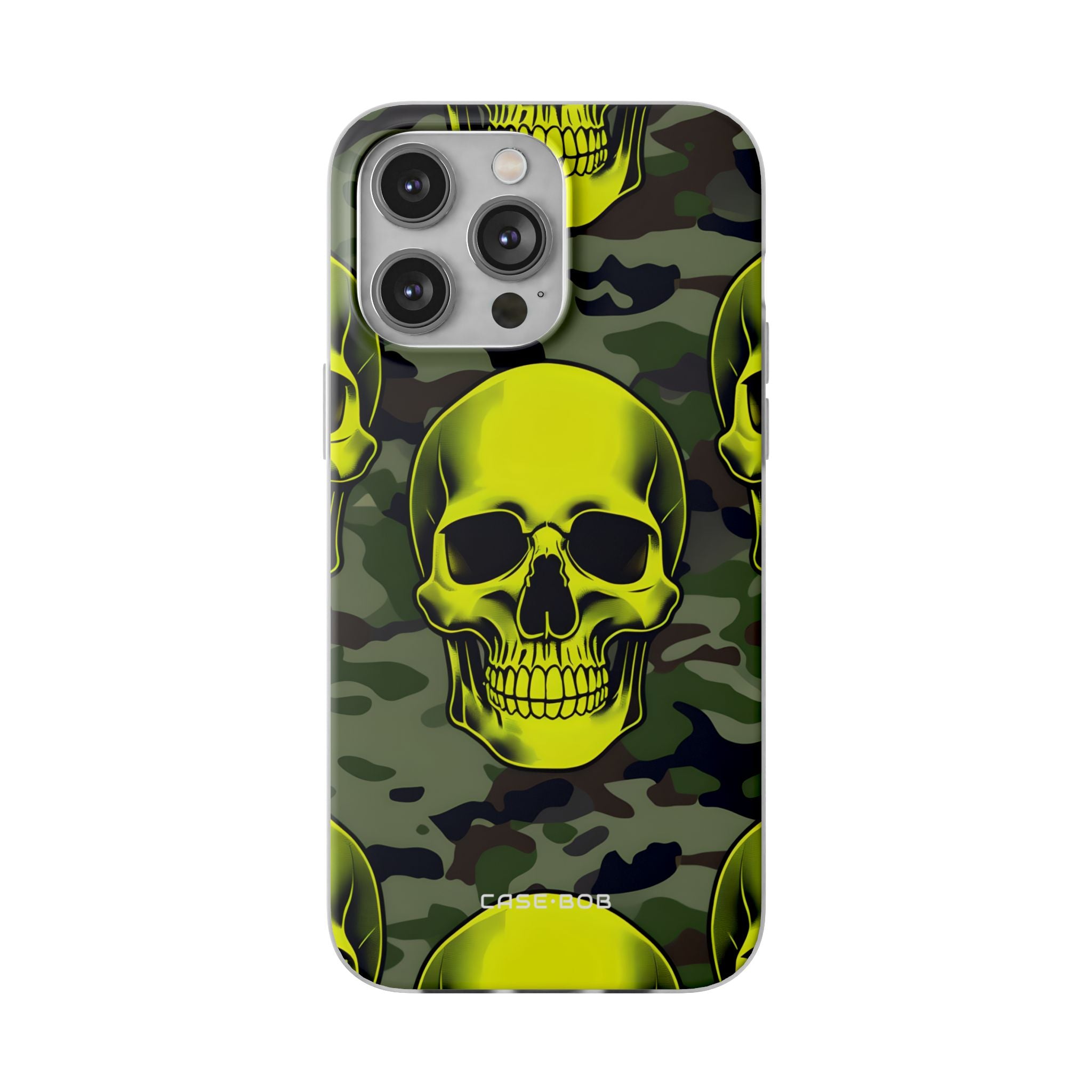 Neon Skull Camo iPhone 14 Pro Max Case - Soft