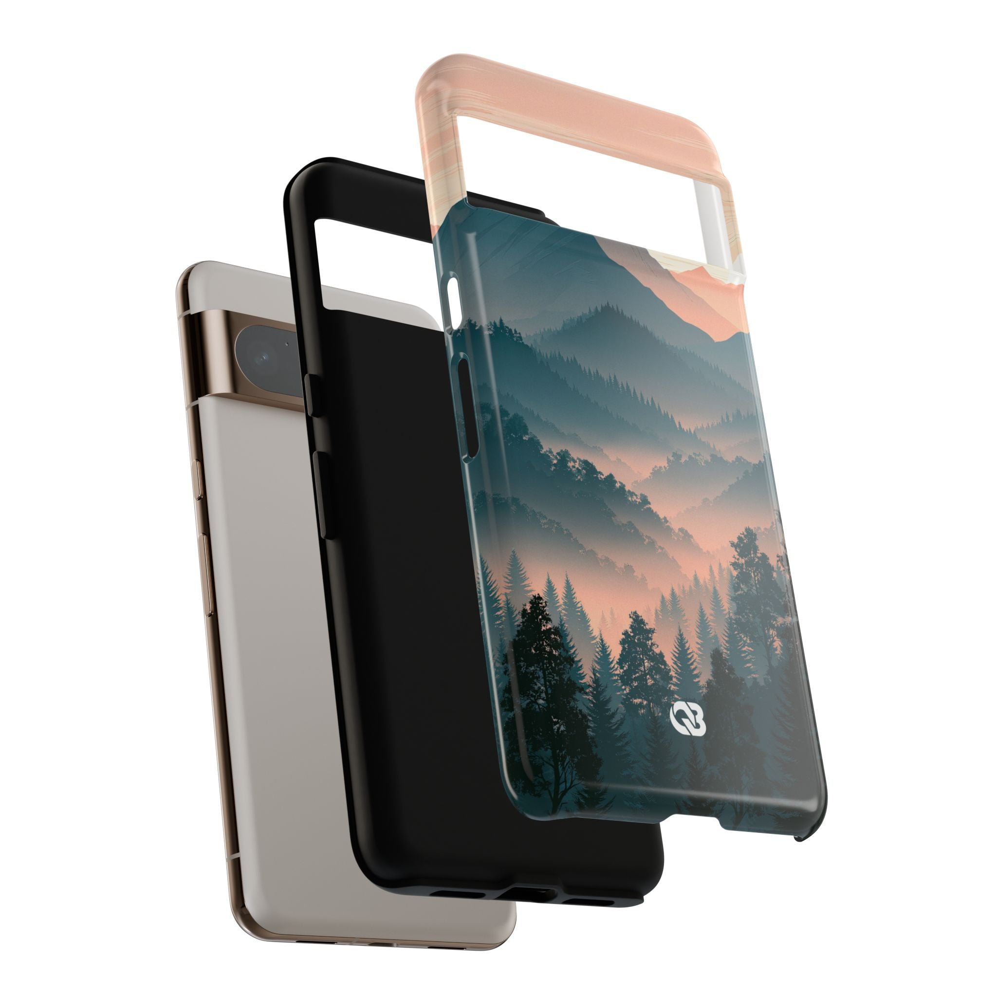 Teal Tough Phone Case for Google Pixel - Alpine Teal Horizon