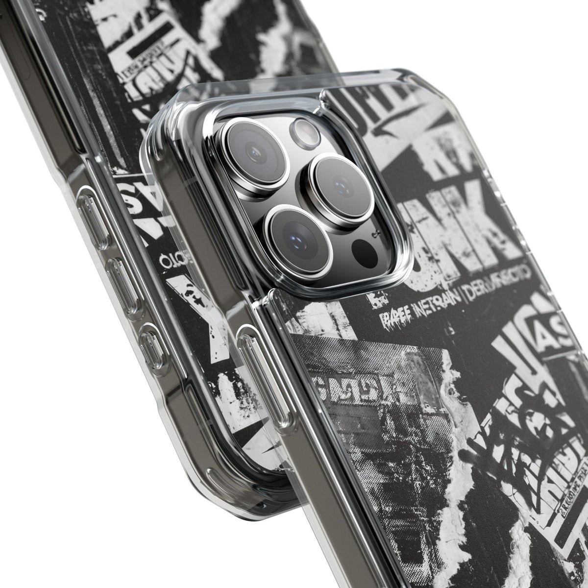 Underground Punk Collage · Clear Impact Magnetic Phone Case for iPhone · Black