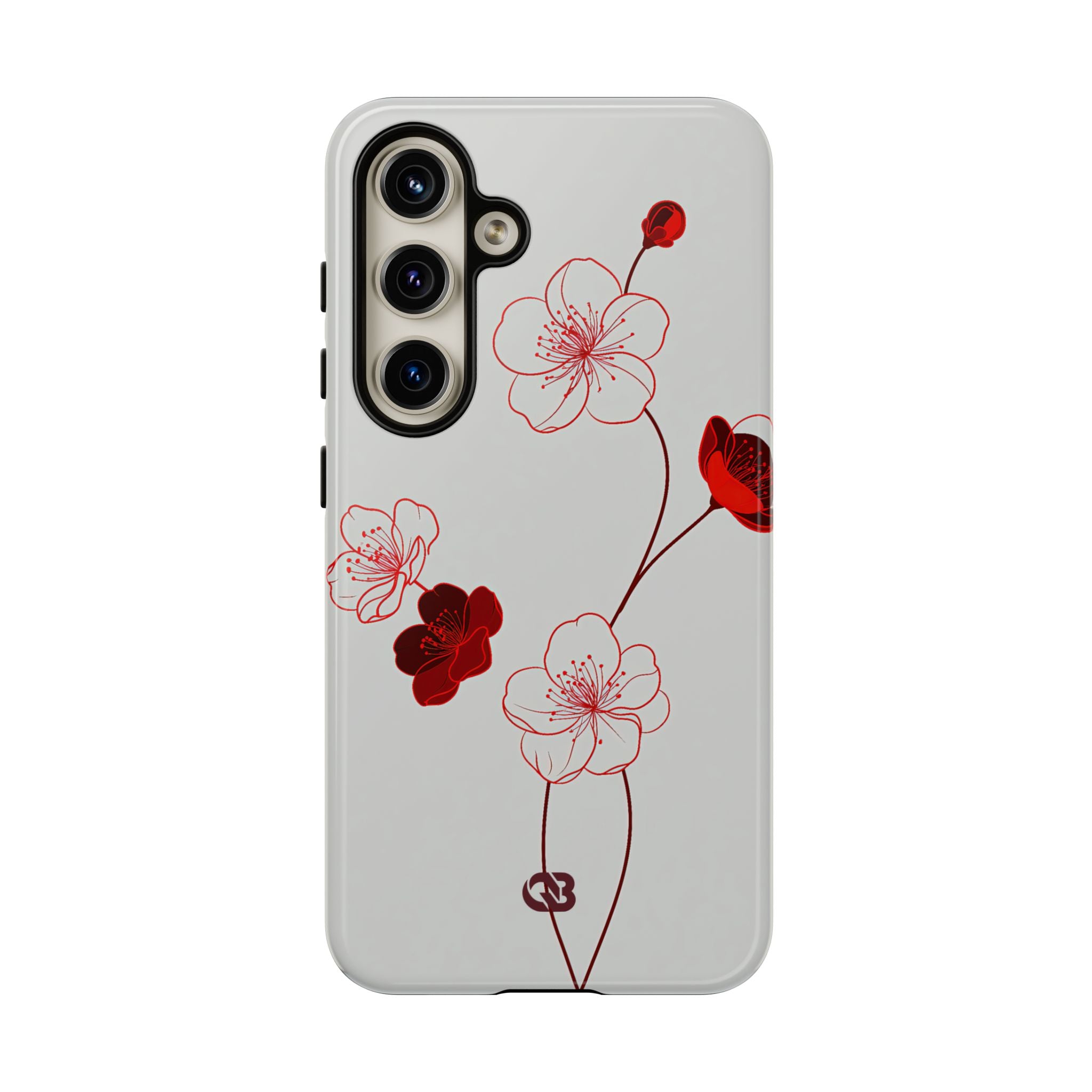 Red Tough Phone Case for Samsung - Kyoto Ember Bloom