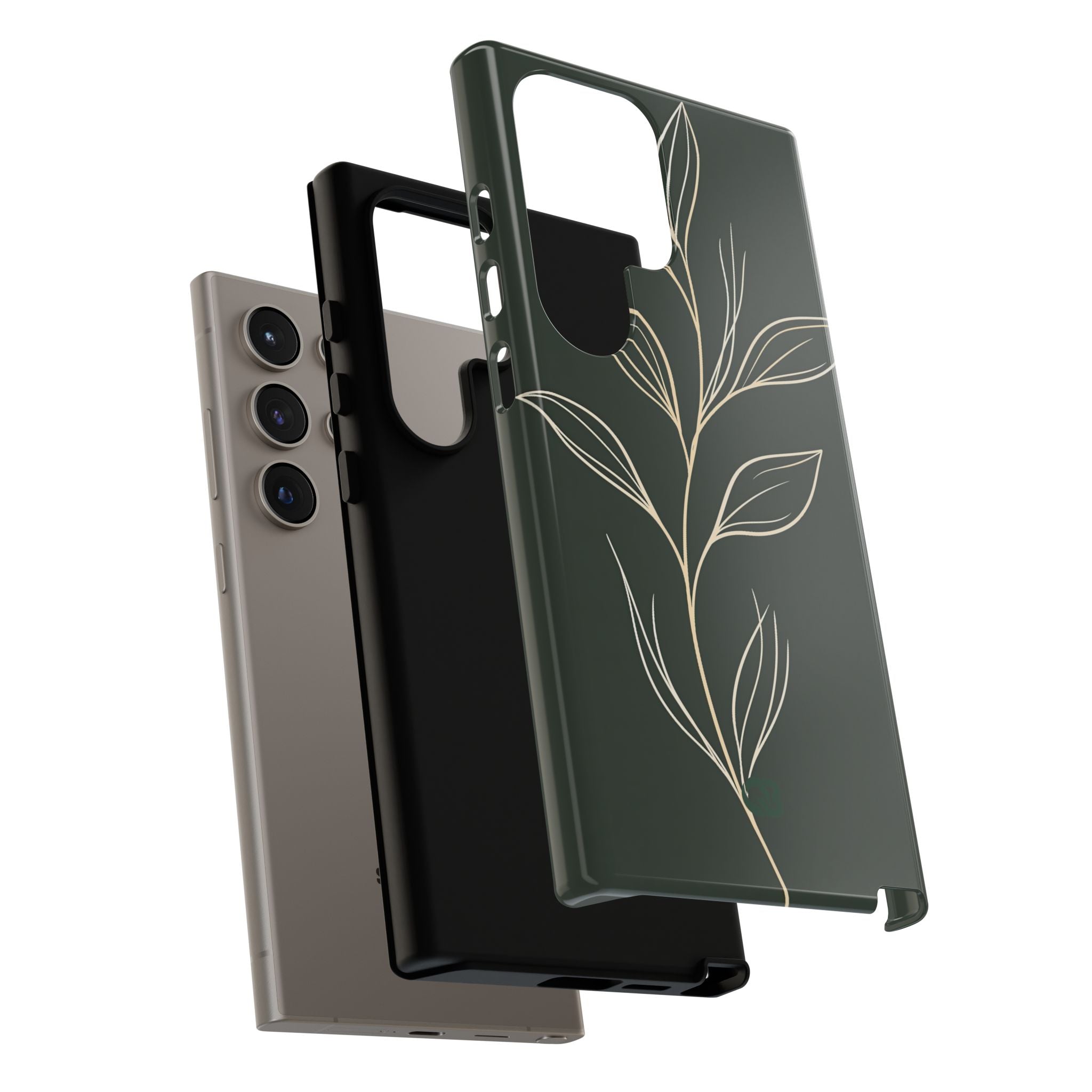Green Tough Phone Case for Samsung - Deep Moss Willow
