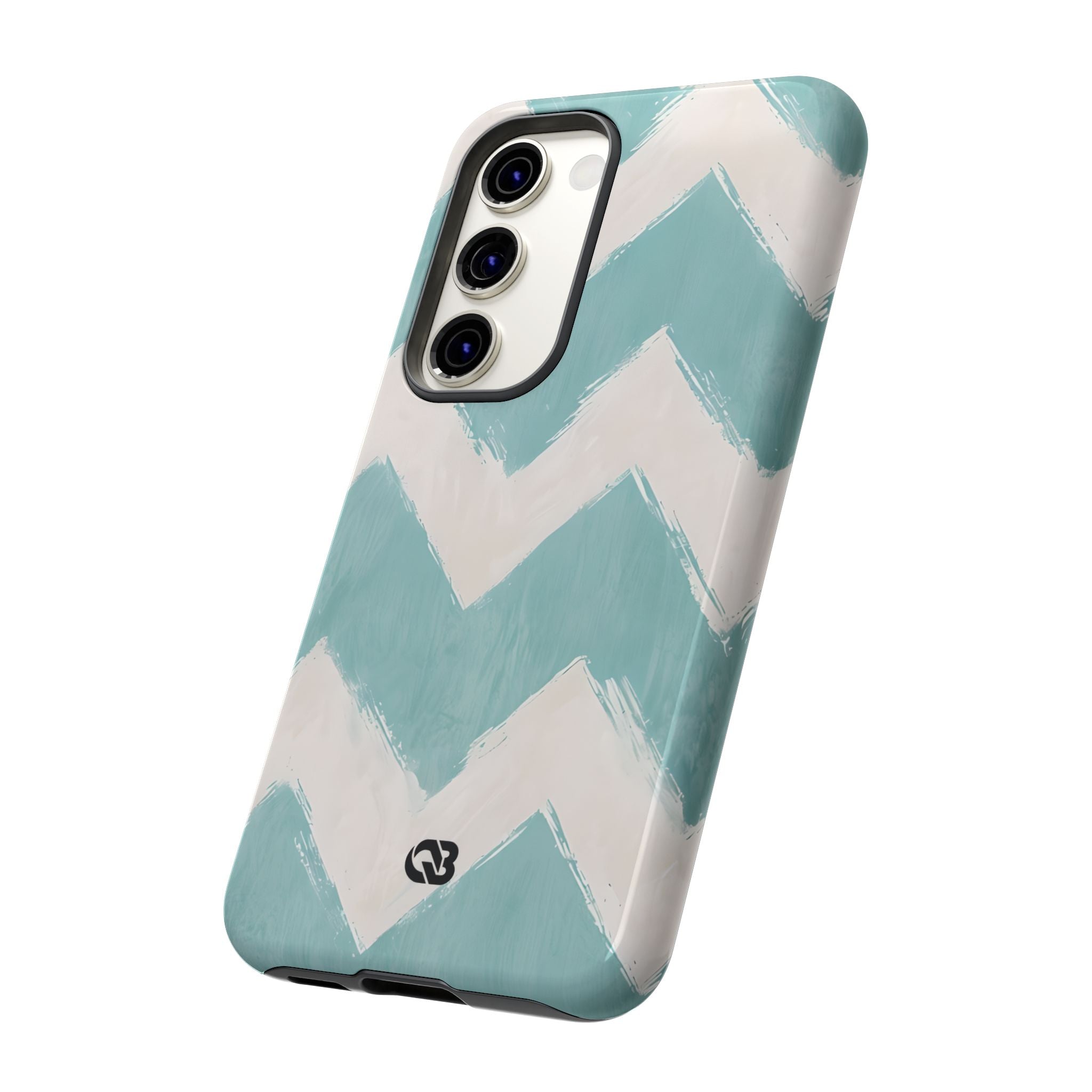 Teal Painted Chevron · Tough Phone Case for Samsung