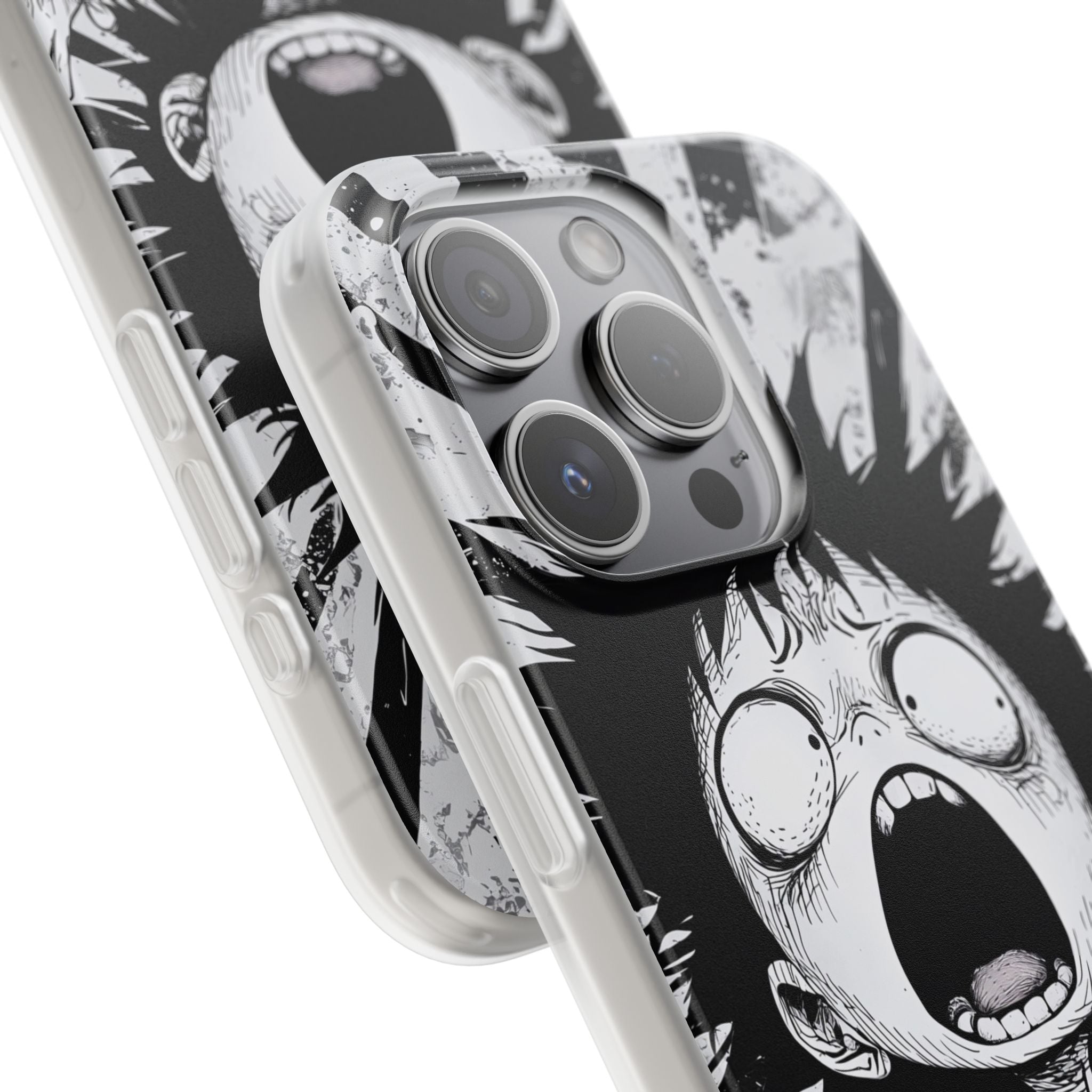 Chaotic Monochrome Scream · Soft Case na iPhone