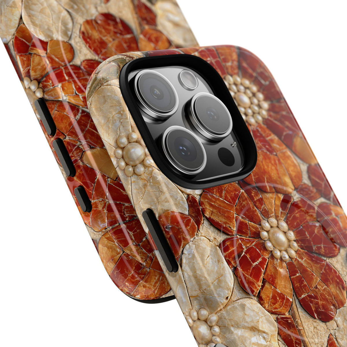 Carnelian Pearl Bloom · Tough 2.0 Magnetic Phone Case for iPhone · Orange