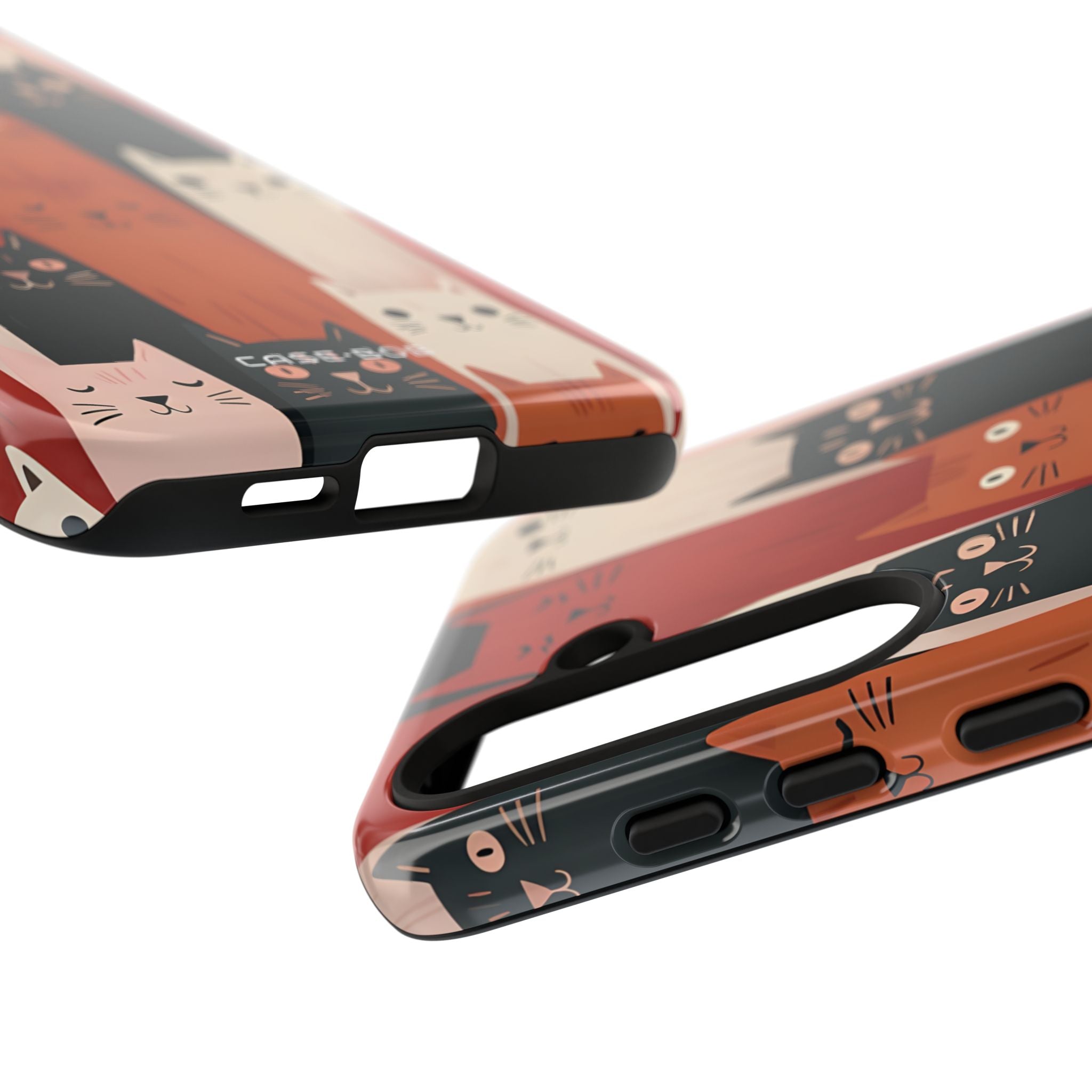 Verlängerte Katzen Schwarz Samsung S24 Plus Case - Tough