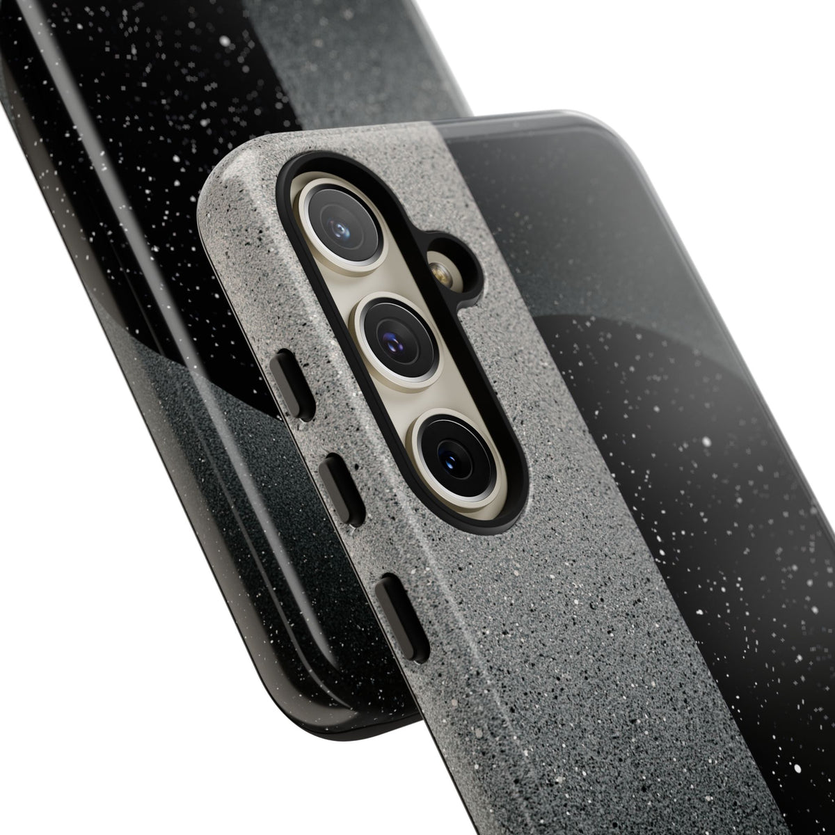Black Tough Phone Case for Samsung - Lunar Static Orbit