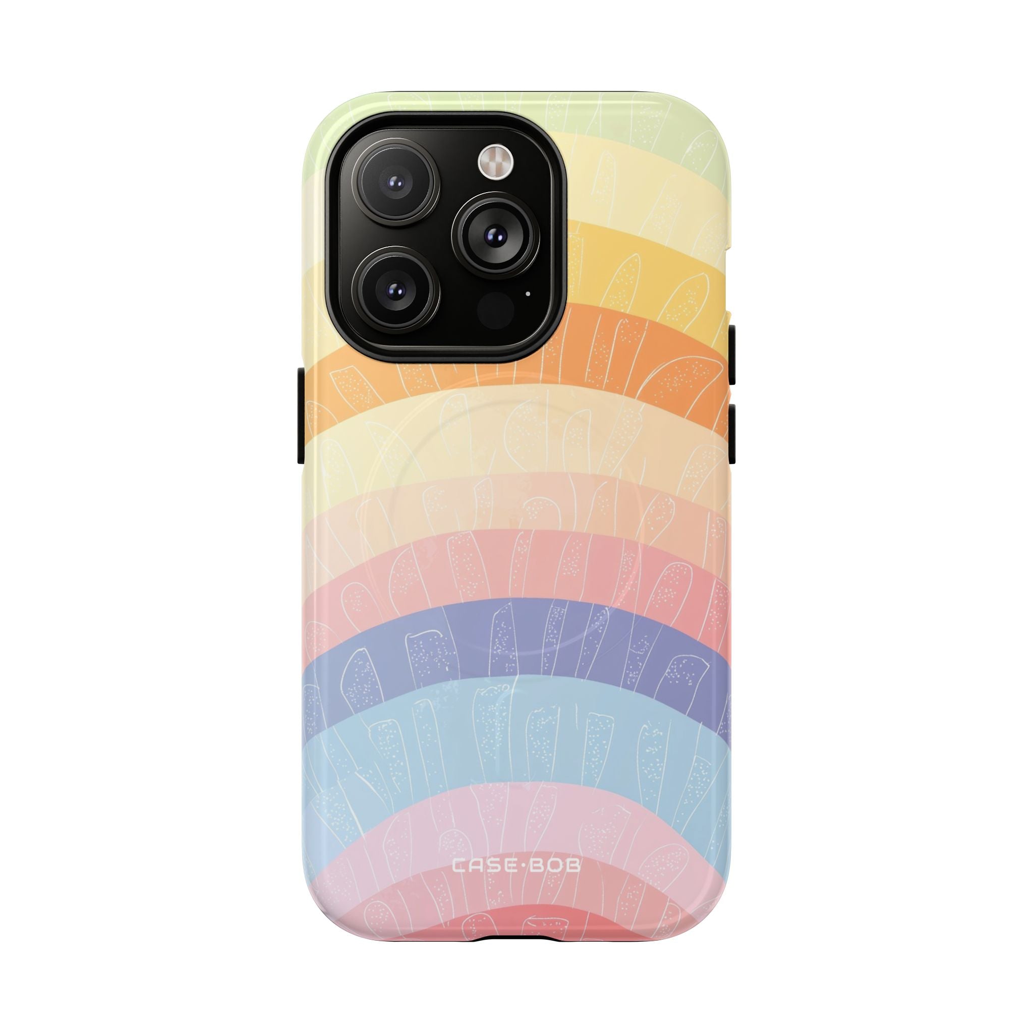Pastel Regenboog Bandjes iPhone 14 Pro Case - Tough+