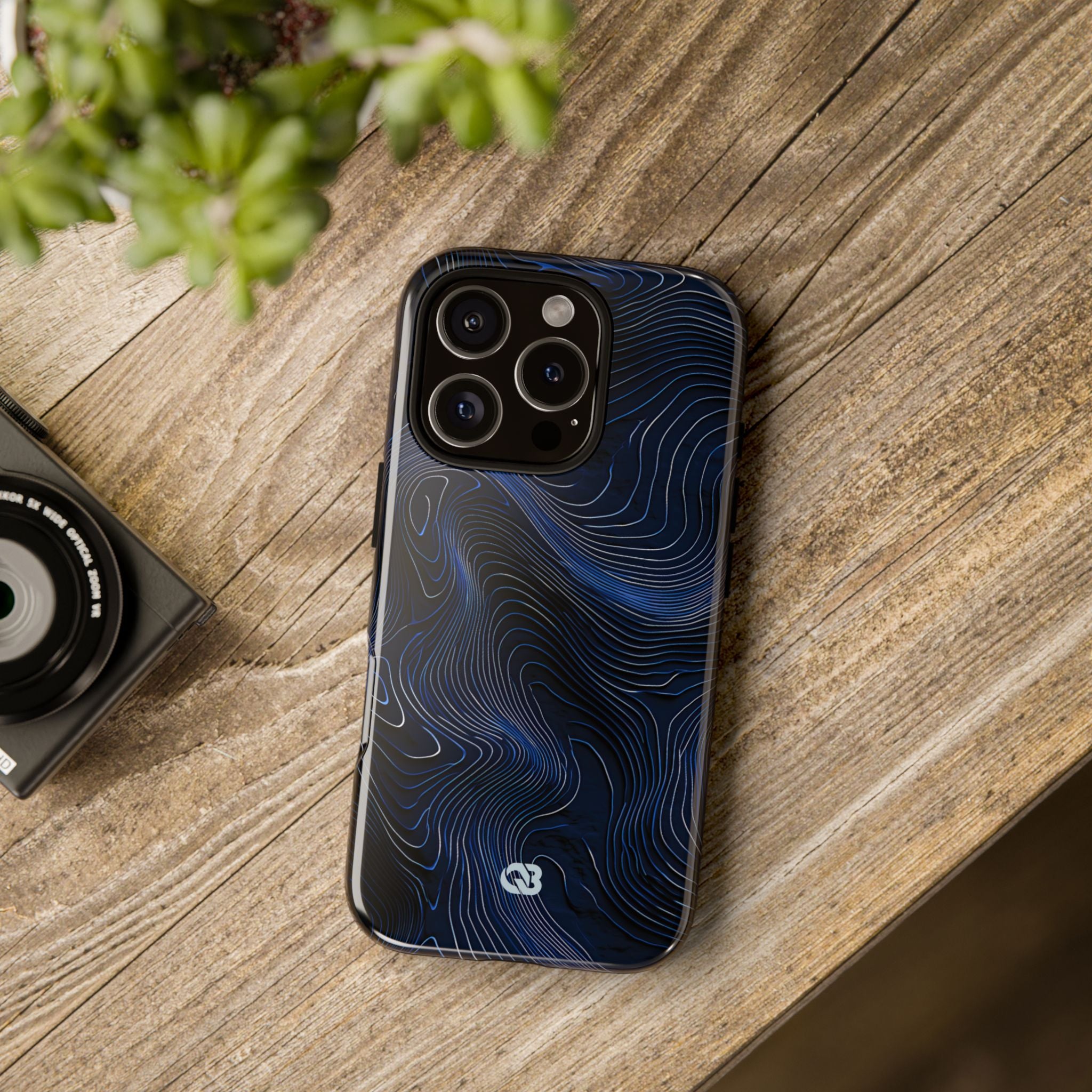 Blue Tough Phone Case for iPhone - Cobalt Contour Ridge