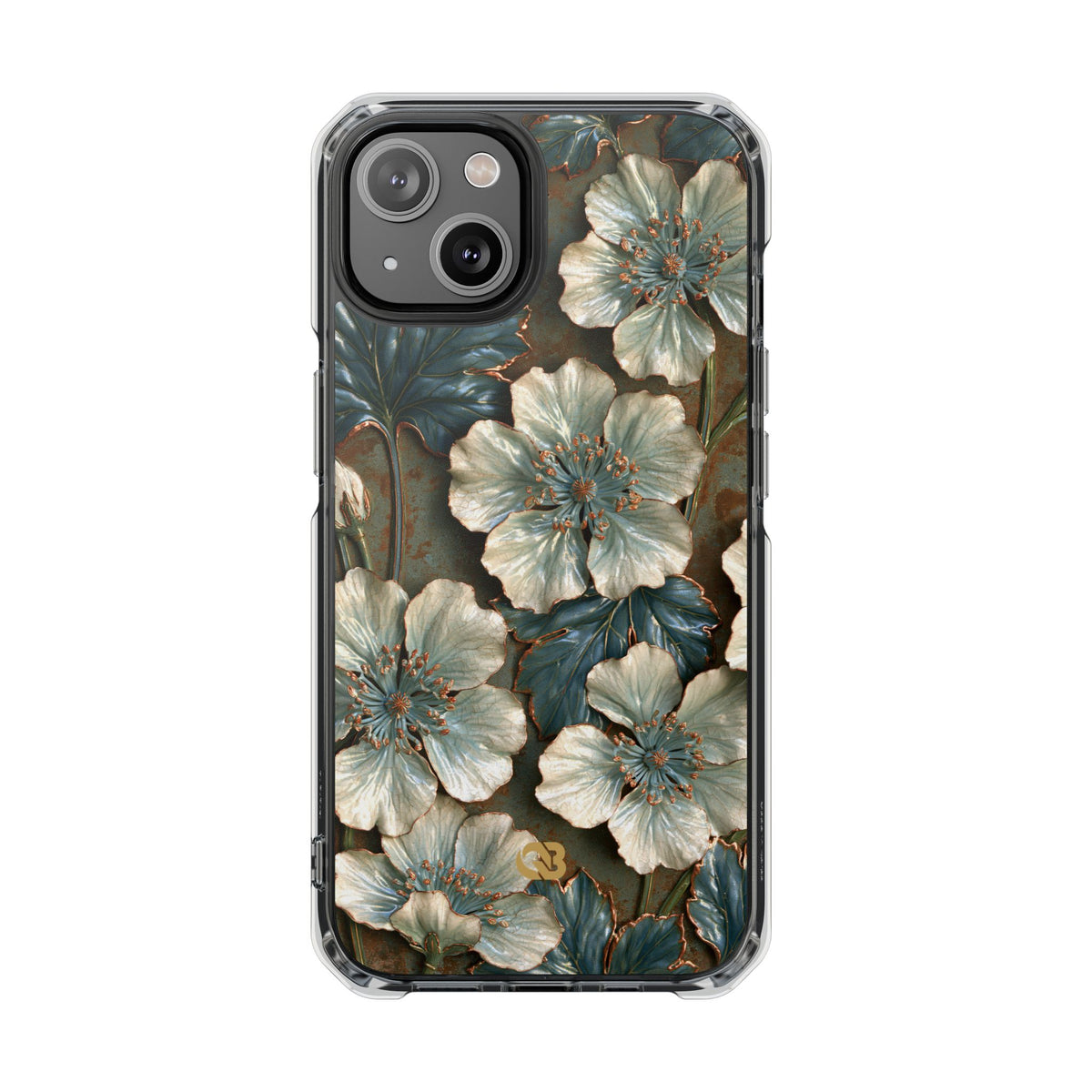 Gilded Blossom Reverie · Clear Impact Magnetic Phone Case for iPhone · Teal