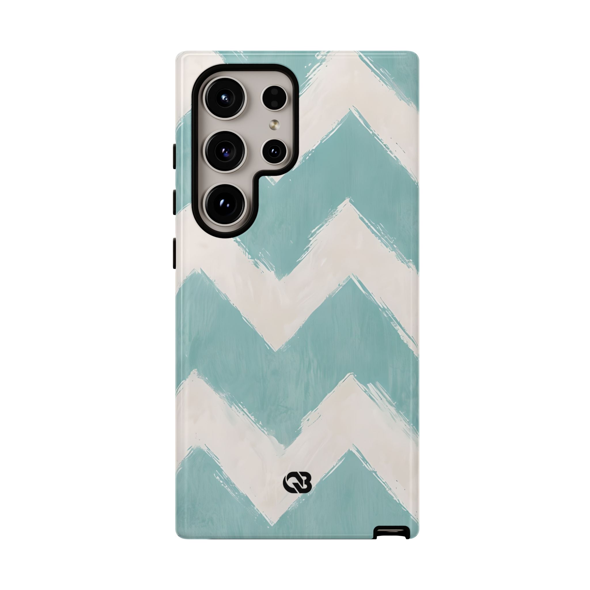 Teal Painted Chevron · Tough Phone Case for Samsung