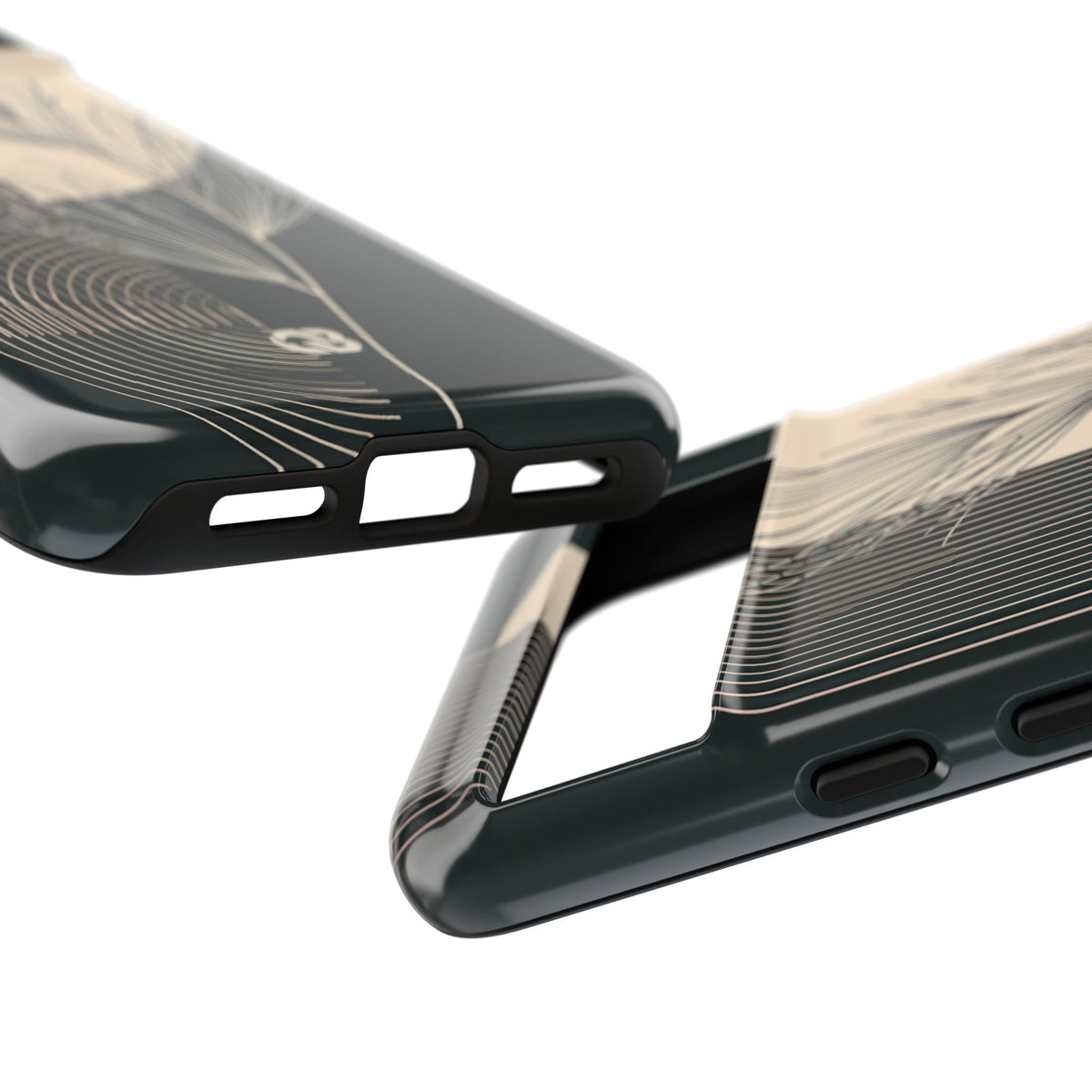 Black Tough Phone Case for Google Pixel - Obsidian Sand Willow
