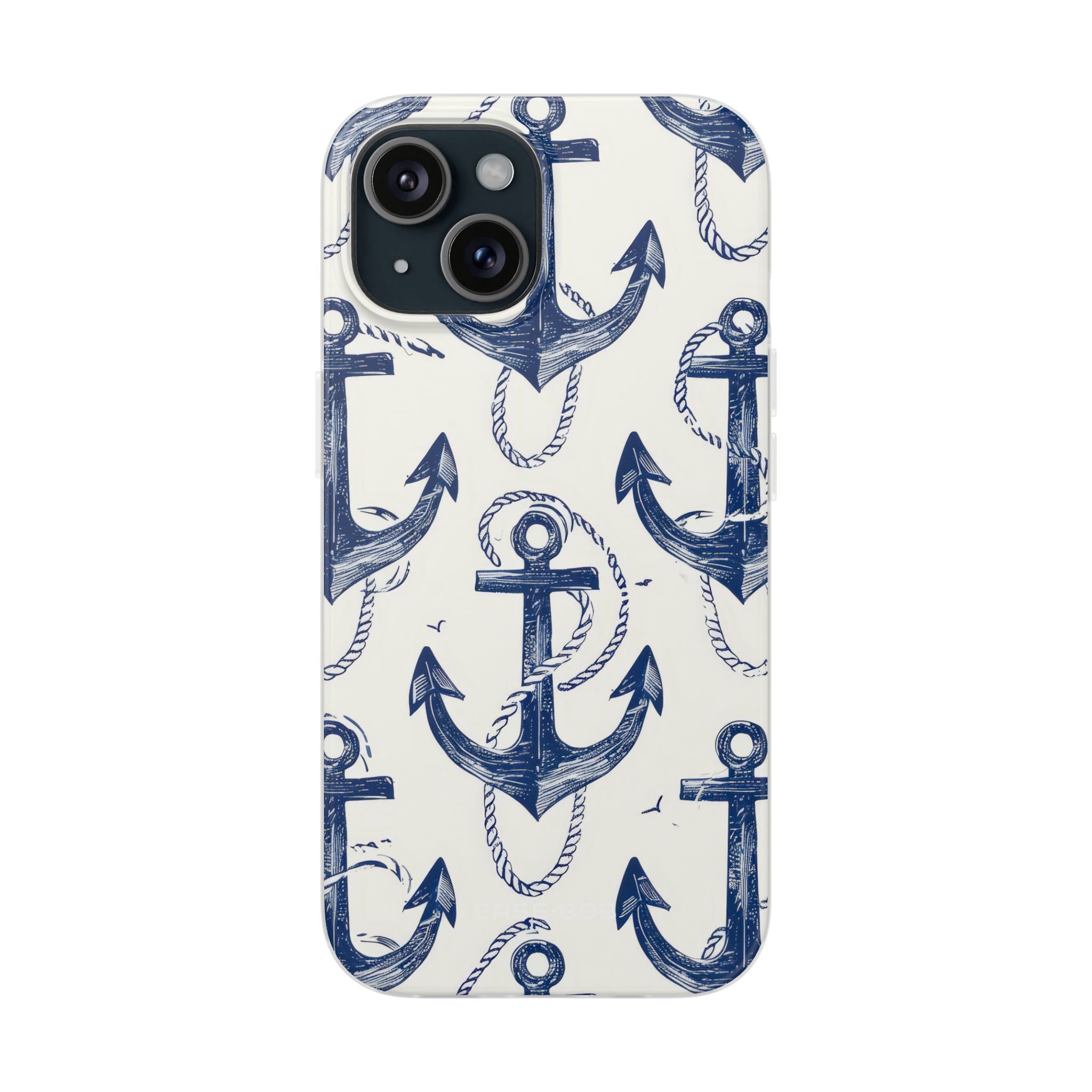 Navy Anchor Loop iPhone 15 Case - Soft