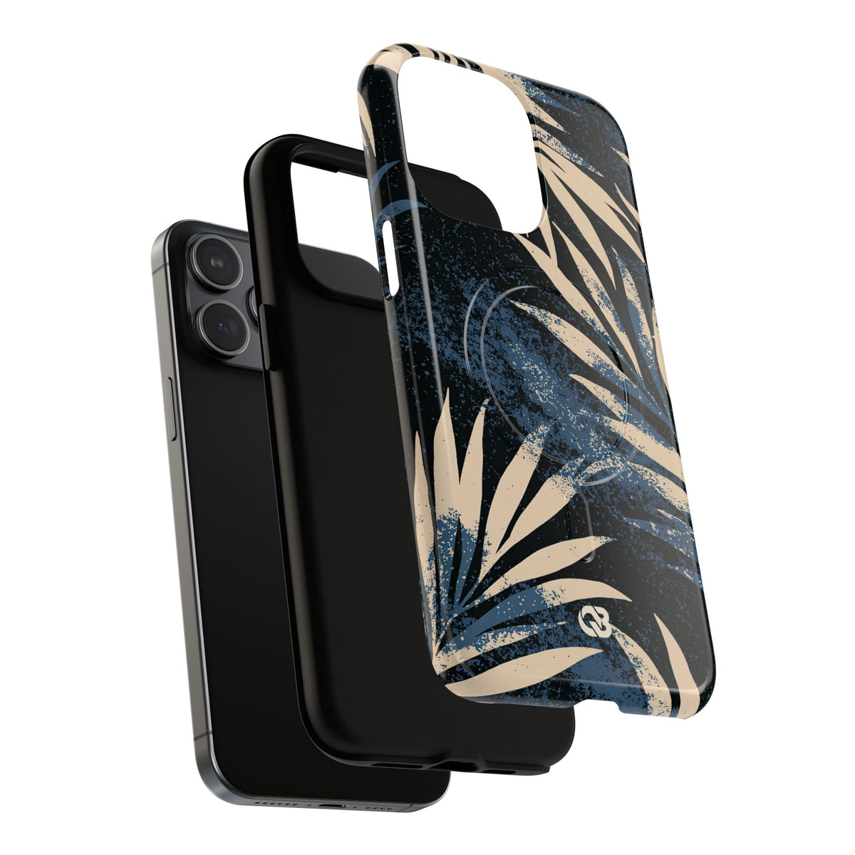 Blue Tough 2.0 Magsafe Phone Case for iPhone - Indigo Sandstone Palm