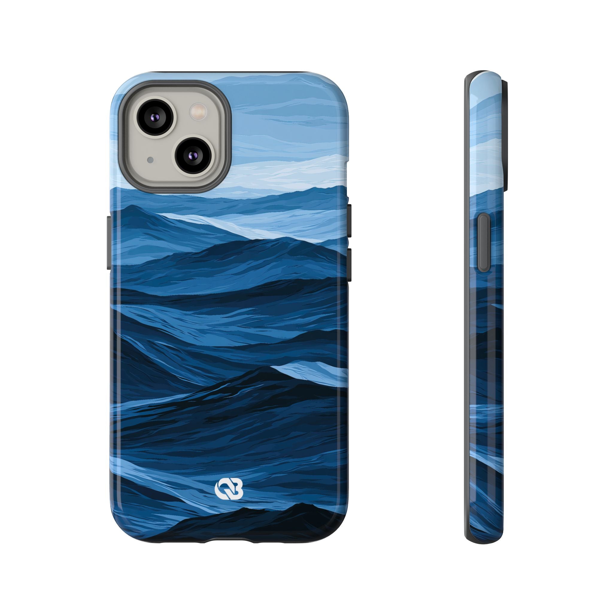 Blue Tough Phone Case for iPhone - Cobalt Ridge Tides