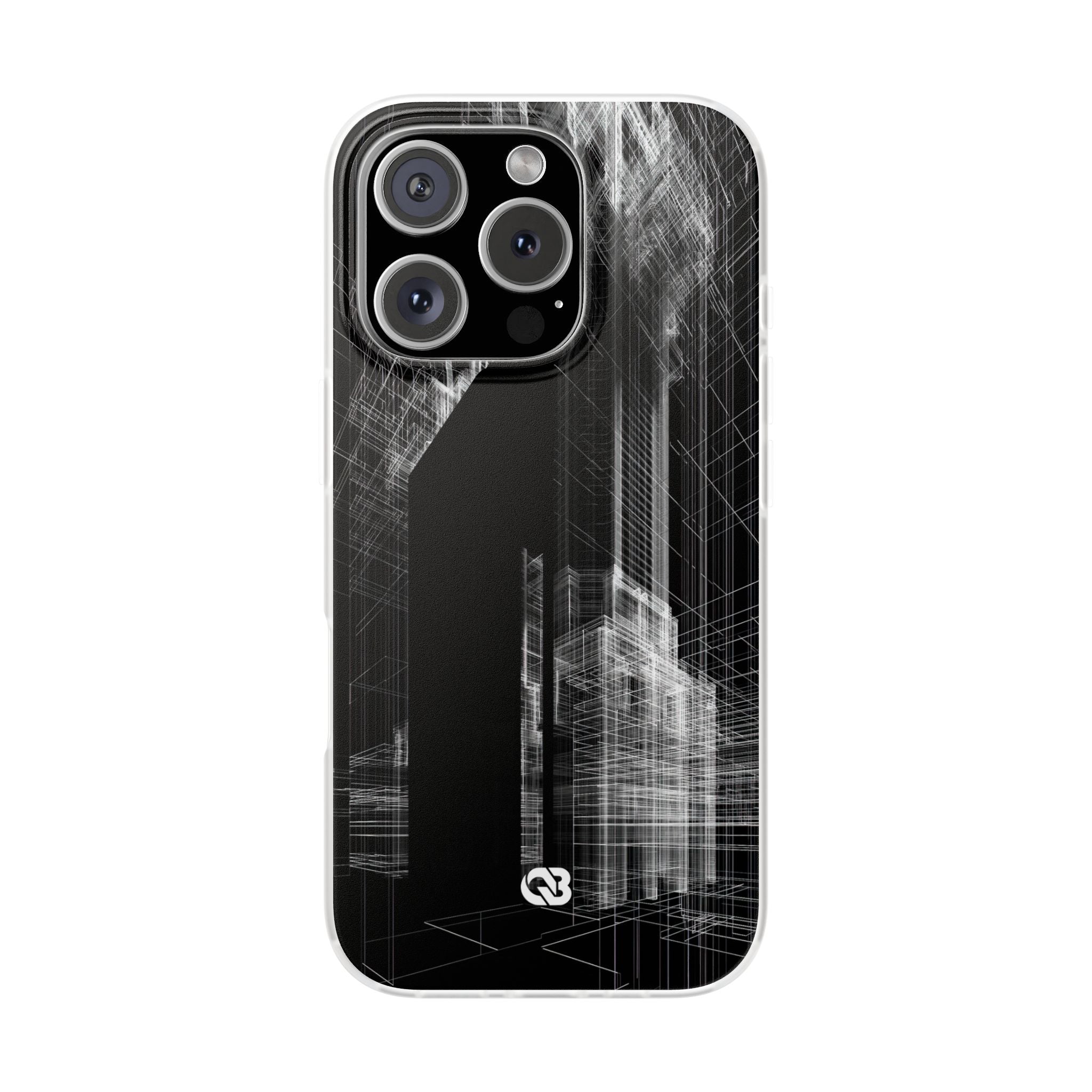 Black Lite Phone Case for iPhone - Ghost Urban Wireframe