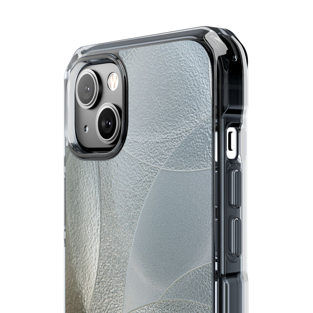 Silver Impact MagSafe Phone Case for iPhone - Frosted Silver Mosaic
