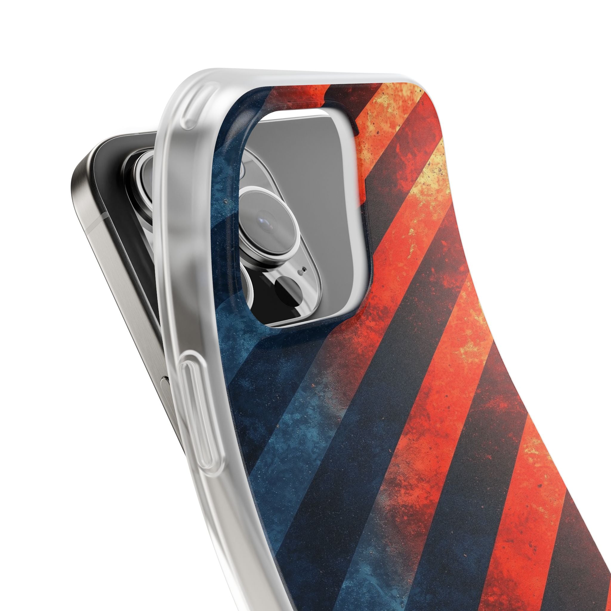 Diagonale Streifen Blaze iPhone 16 Pro Max Case - Soft