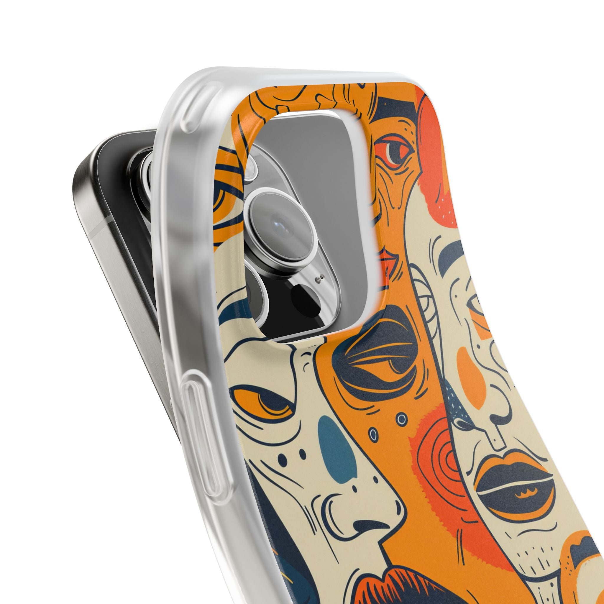 Tangled Faces Sunset iPhone 16 Pro Case - Soft