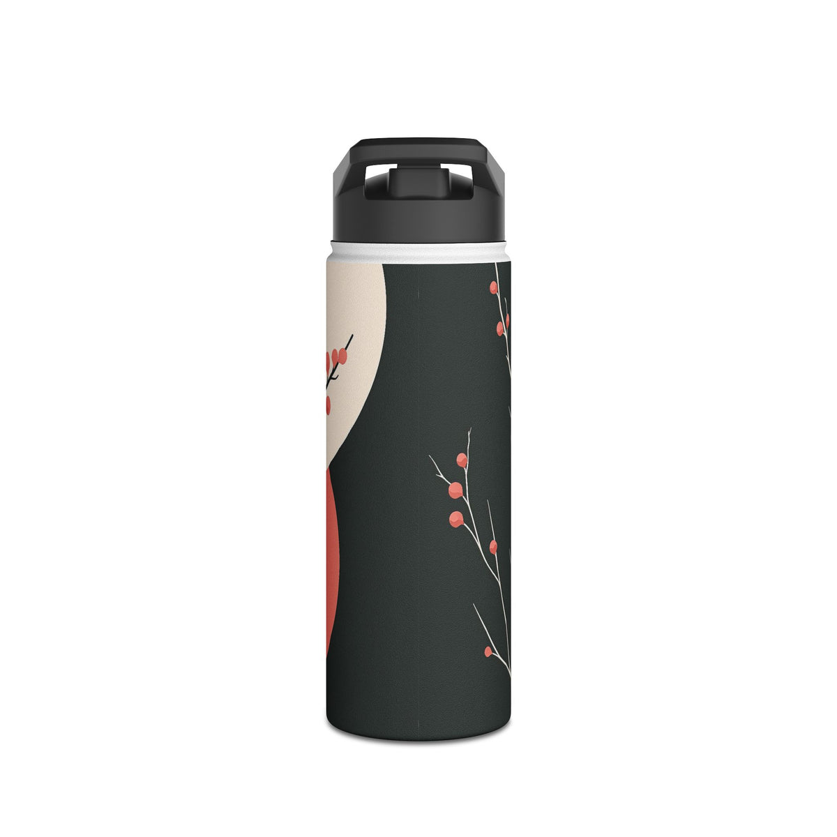 Nocturne Sakura Branch · Insulated Water Bottle · Black