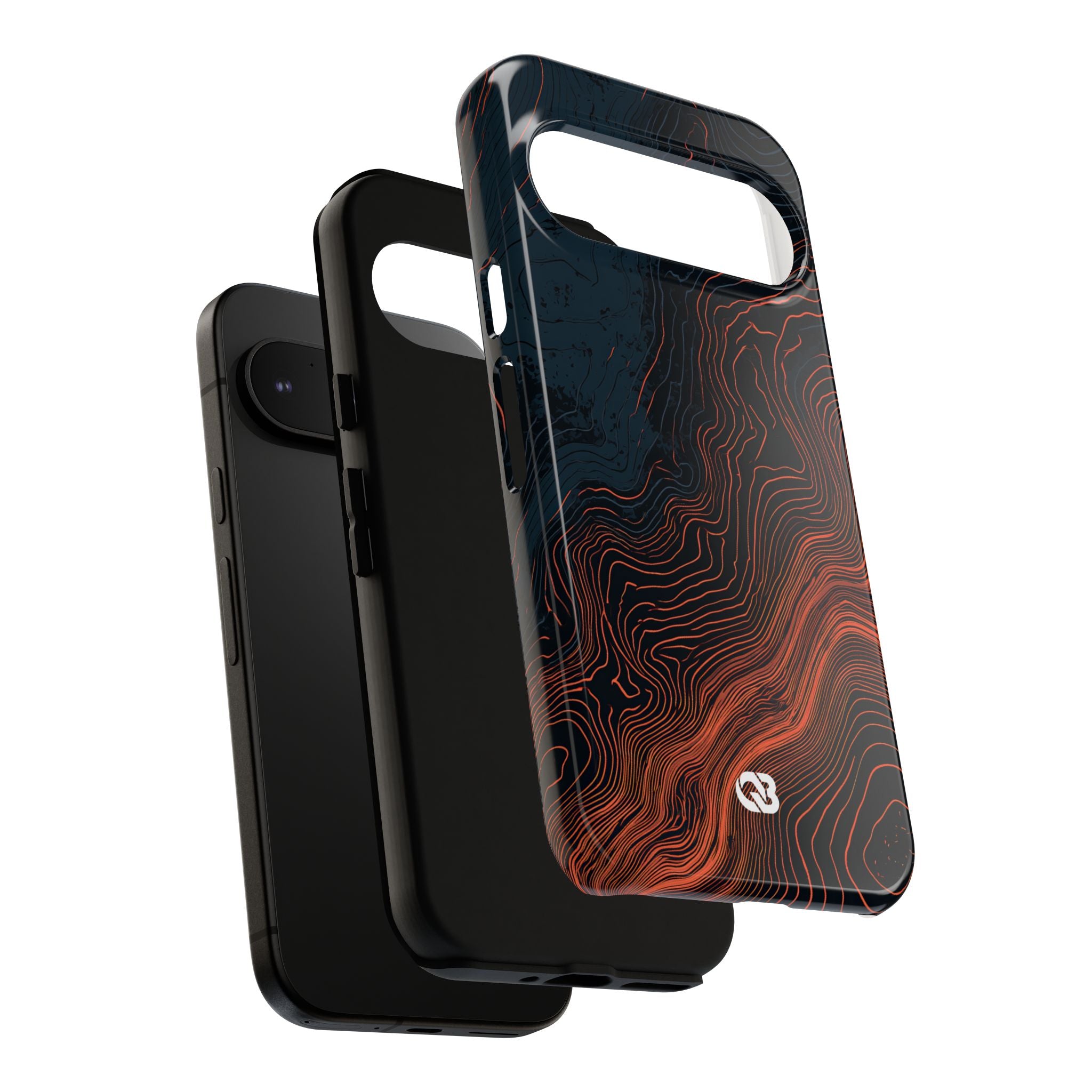 Black Tough Phone Case for Google Pixel - Volcanic Basalt Map