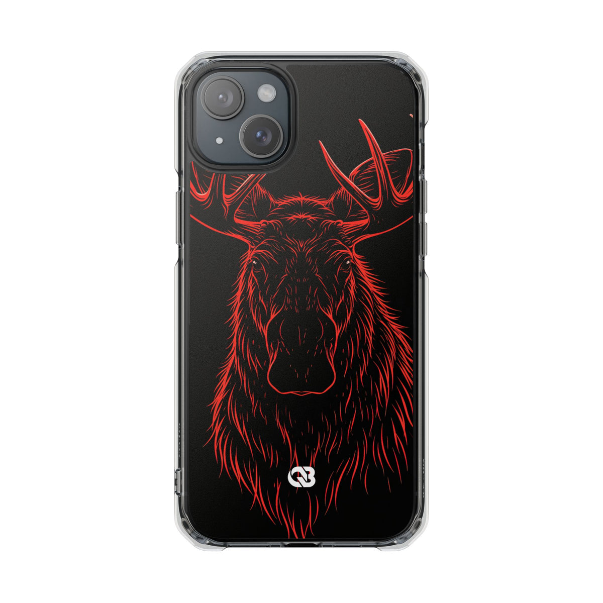 Nordic Moose Contour · Clear Impact Magnetic Phone Case for iPhone · Red