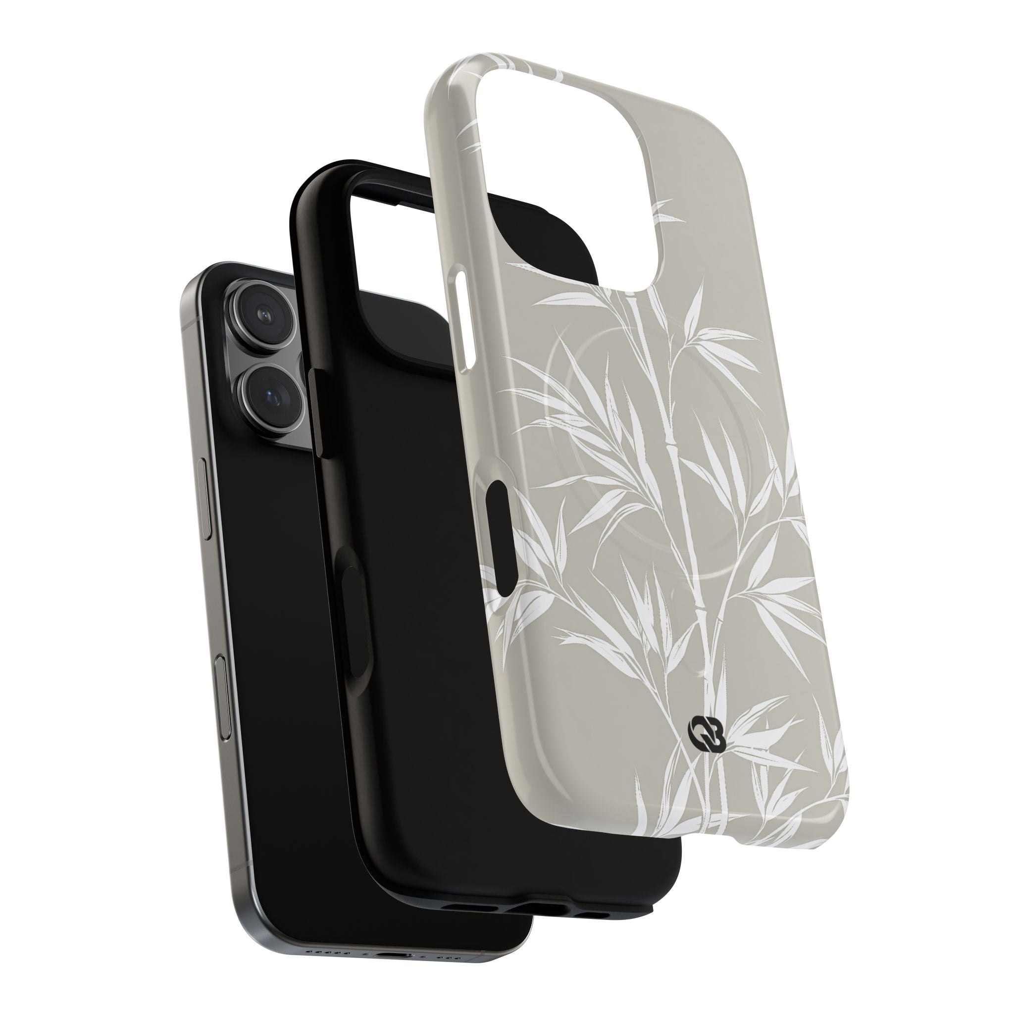 Beige Tough 2.0 Magsafe Phone Case for iPhone - Sandstone Bamboo Stalks
