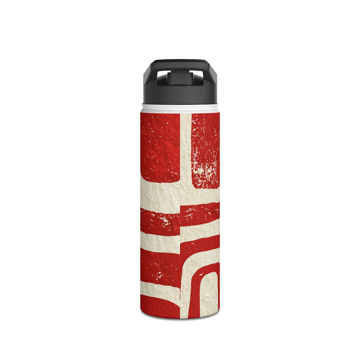 Vermilion Block Motif · Insulated Water Bottle · Red