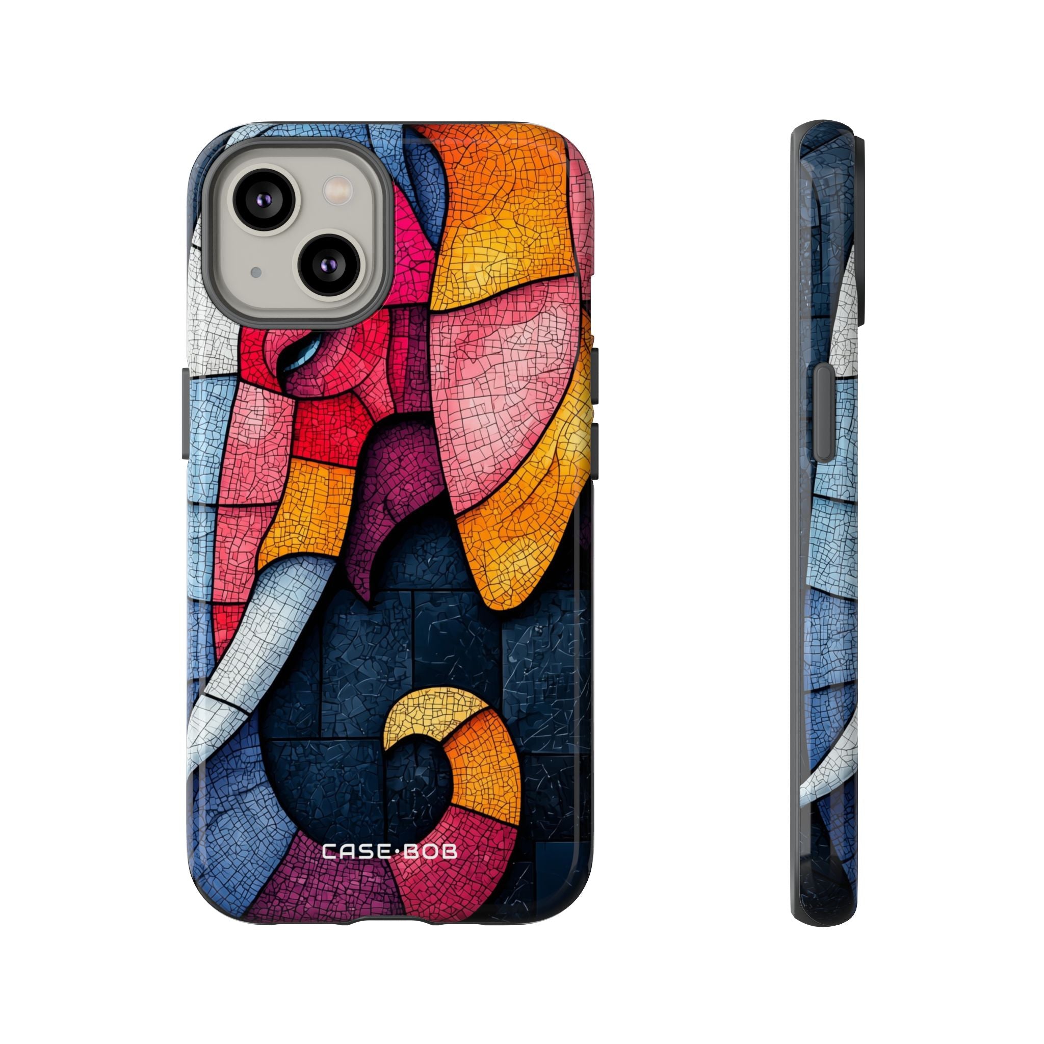 Elefant Mosaik iPhone 14 Cover - Tough