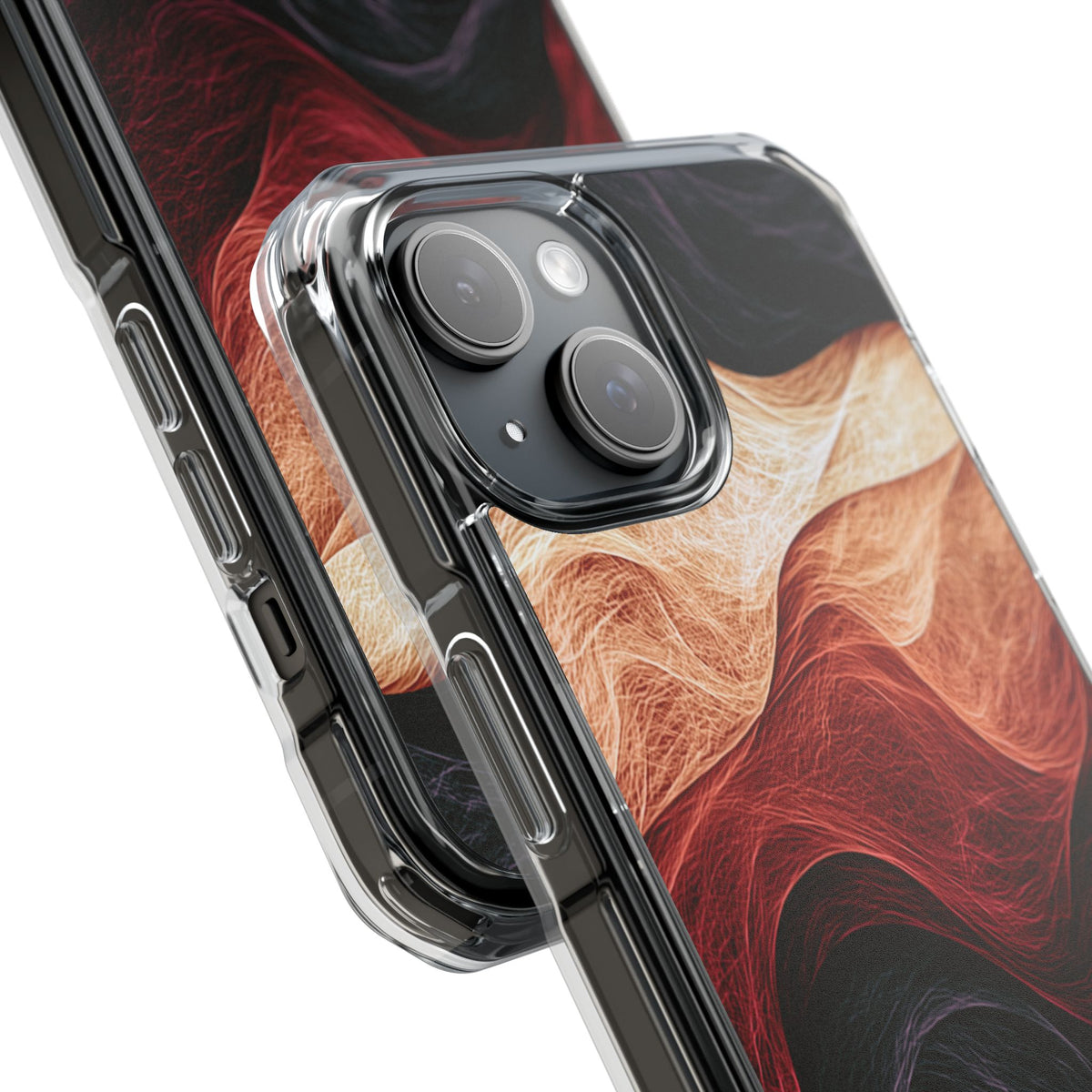 Ember Wave Dispersion · Clear Impact Magnetic Phone Case for iPhone · Red