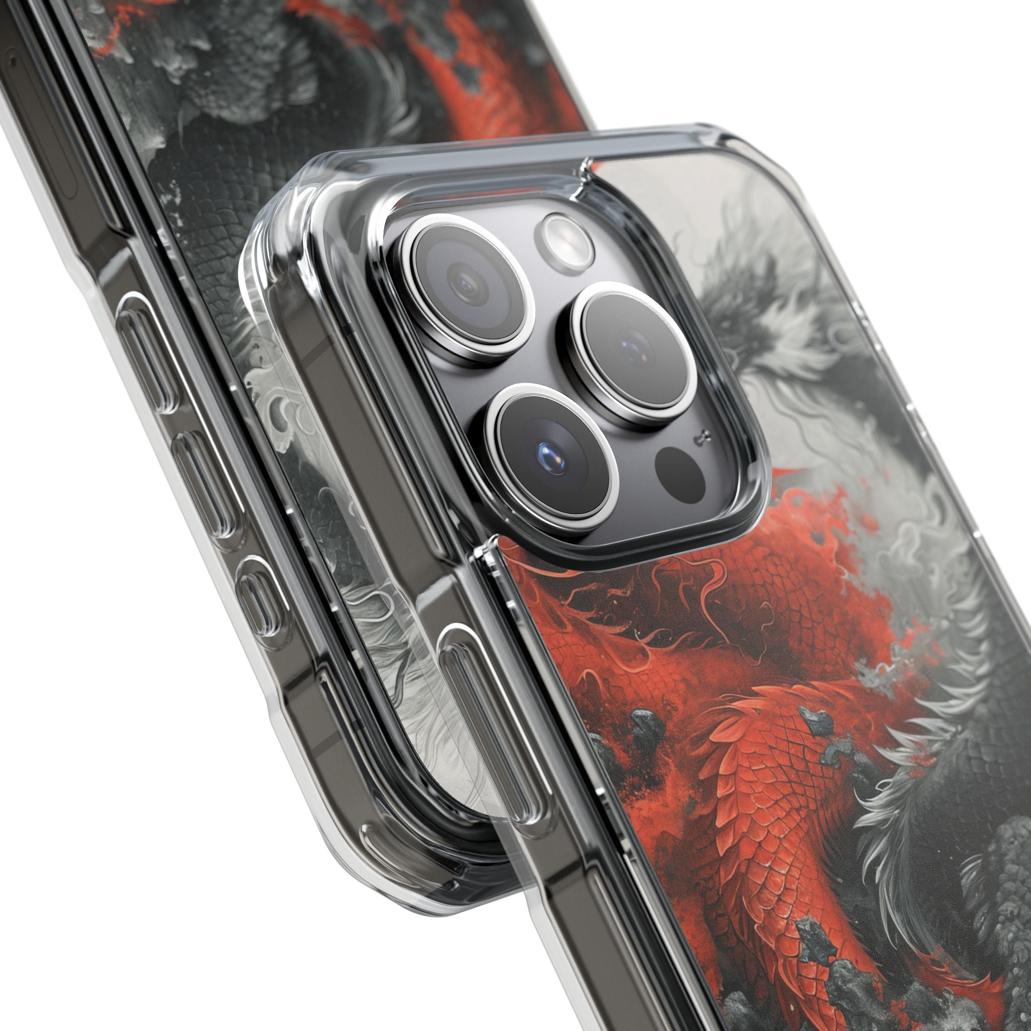 Twin Dragons Crimson iPhone 15 Pro Case - Impact