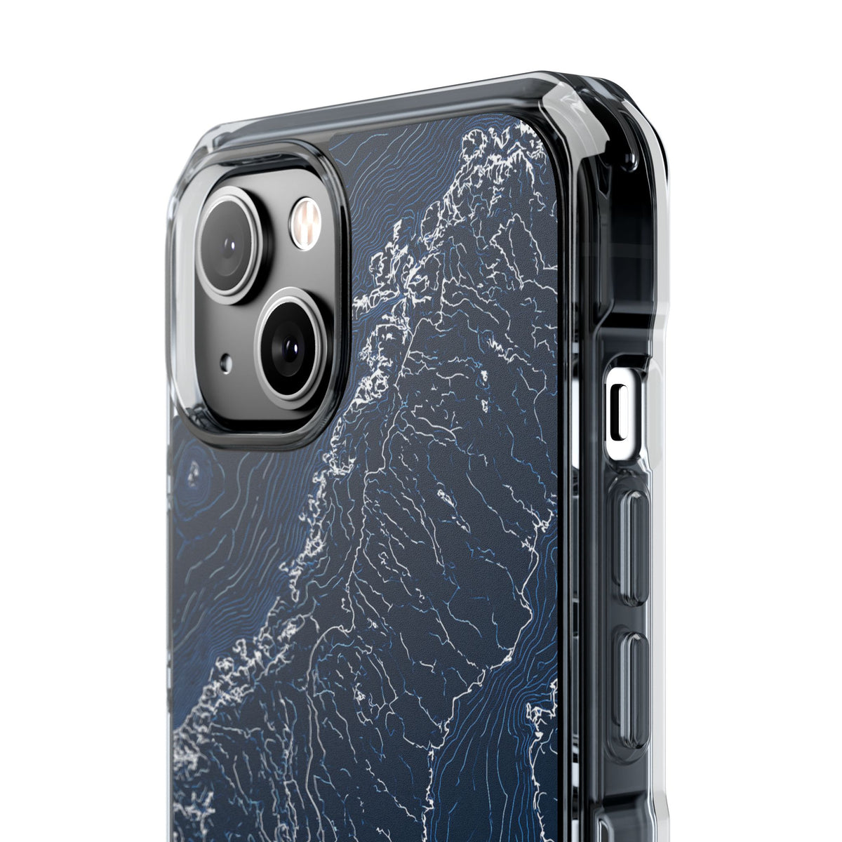 Nordic Contour Chart · Clear Impact Magnetic Phone Case for iPhone · Blue