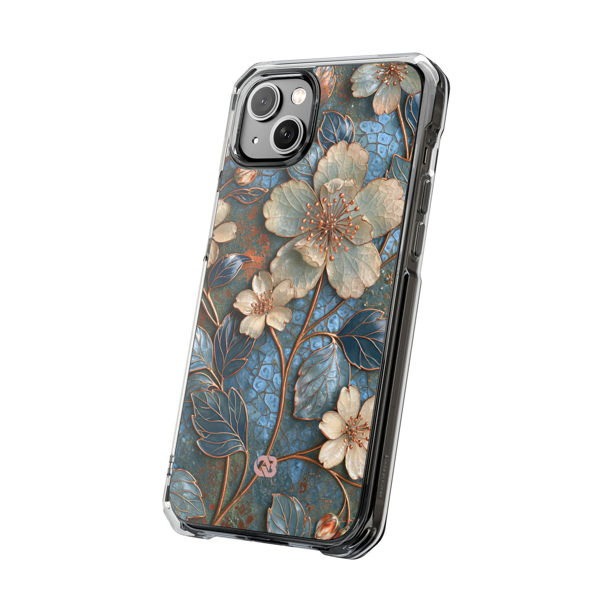 Gilded Blossom Reverie · Clear Impact Magnetic Phone Case for iPhone · Teal