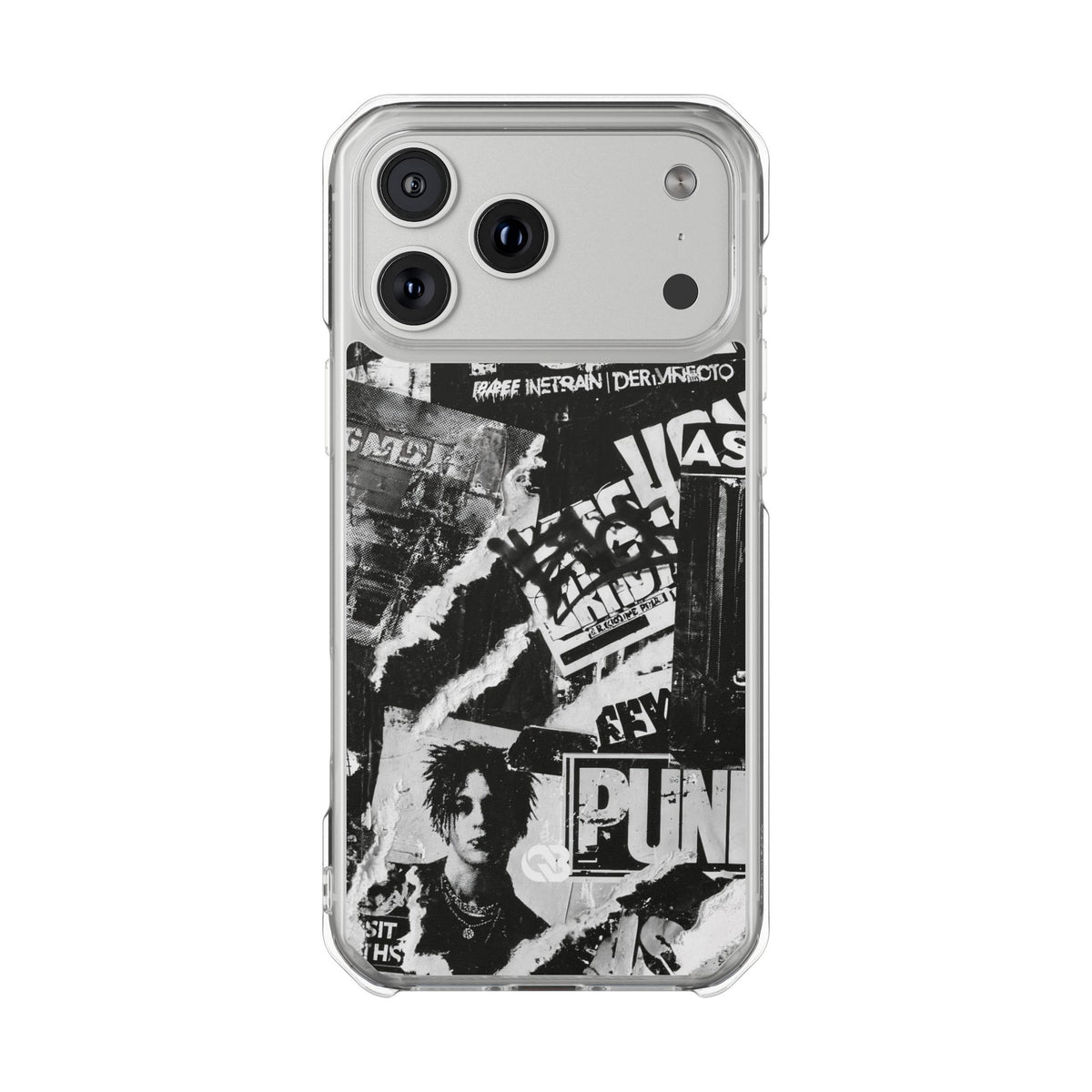 Underground Punk Collage · Clear Impact Magnetic Phone Case for iPhone · Black