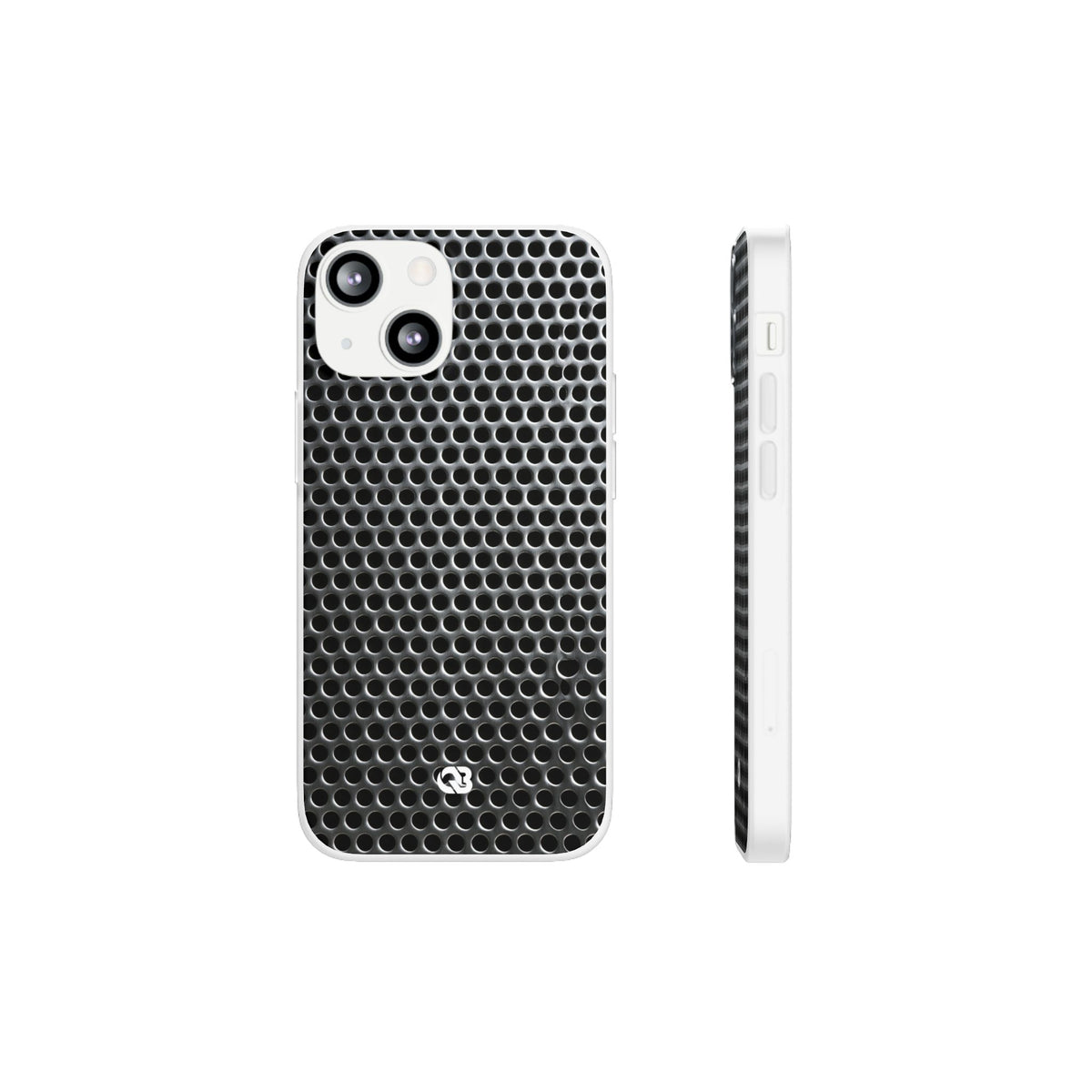 Brushed Perforated Steel · Lite Phone Case for iPhone · Silver