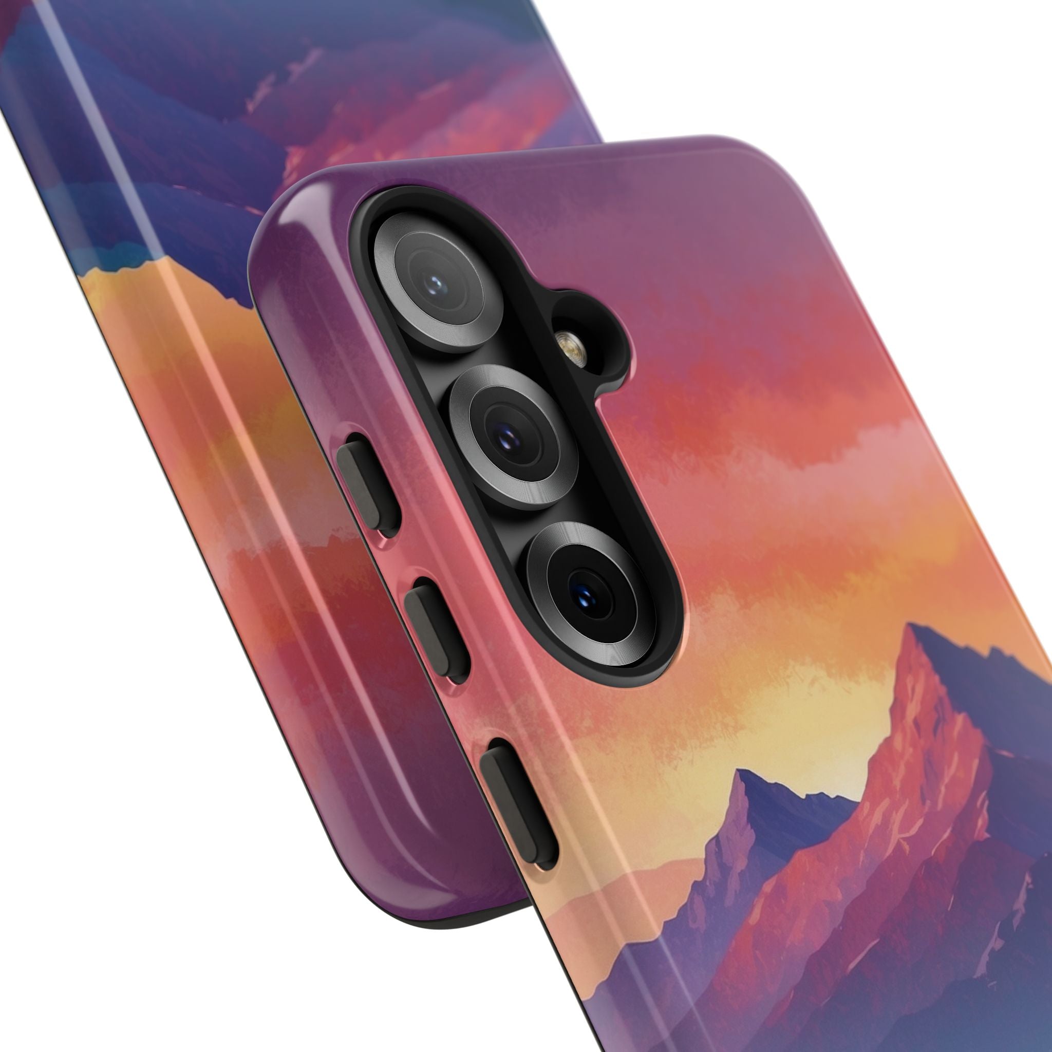 Crimson Mountain Dusk · Tough Handyhülle für Samsung