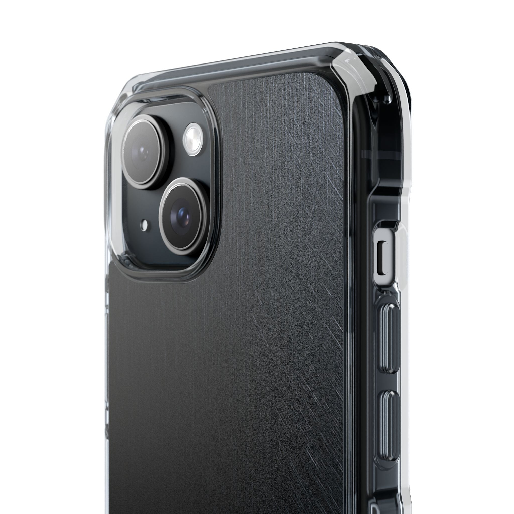 Black Impact MagSafe Phone Case for iPhone - Midnight Brushed Grain
