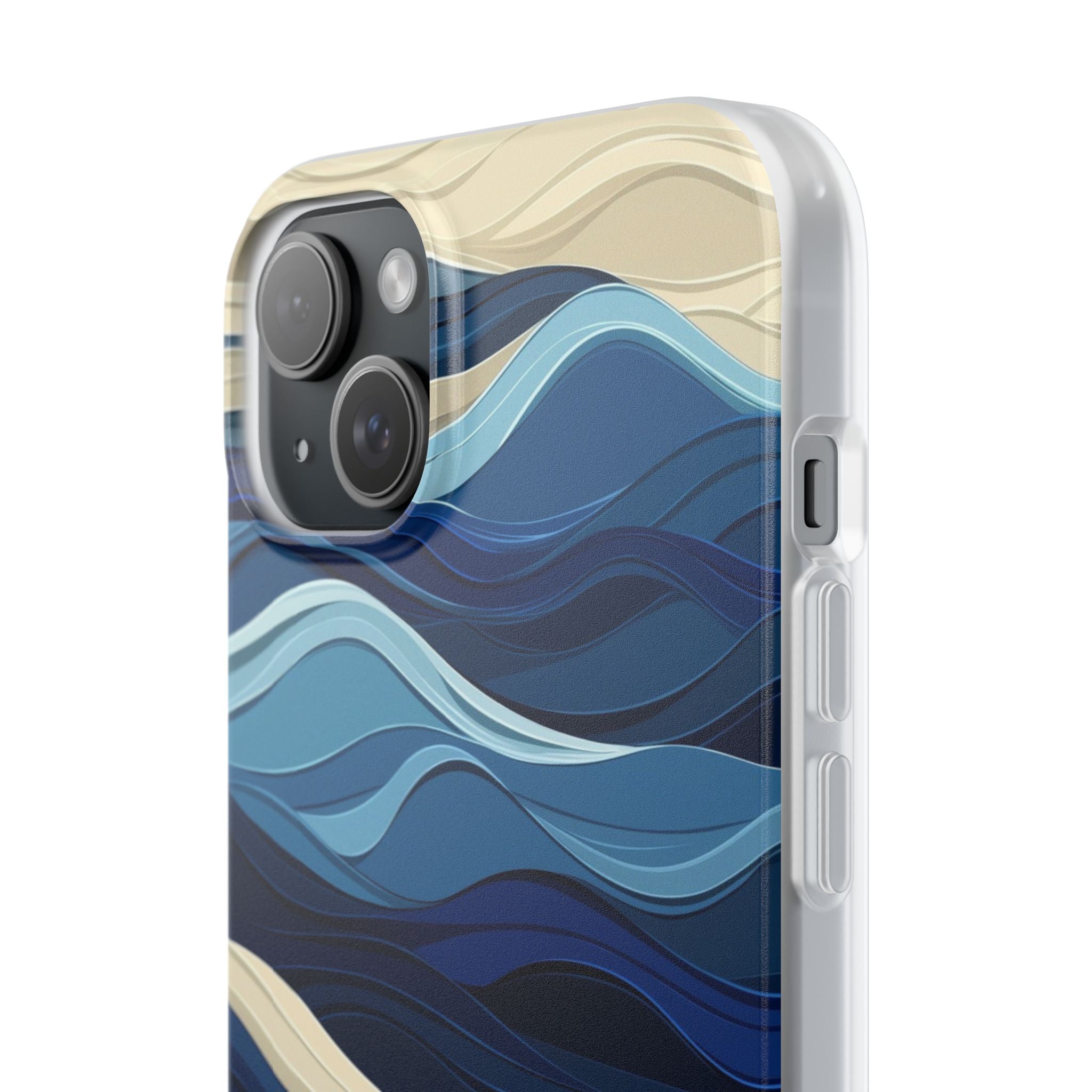 Cobalt Coast Layers · Soft Phone Case for iPhone