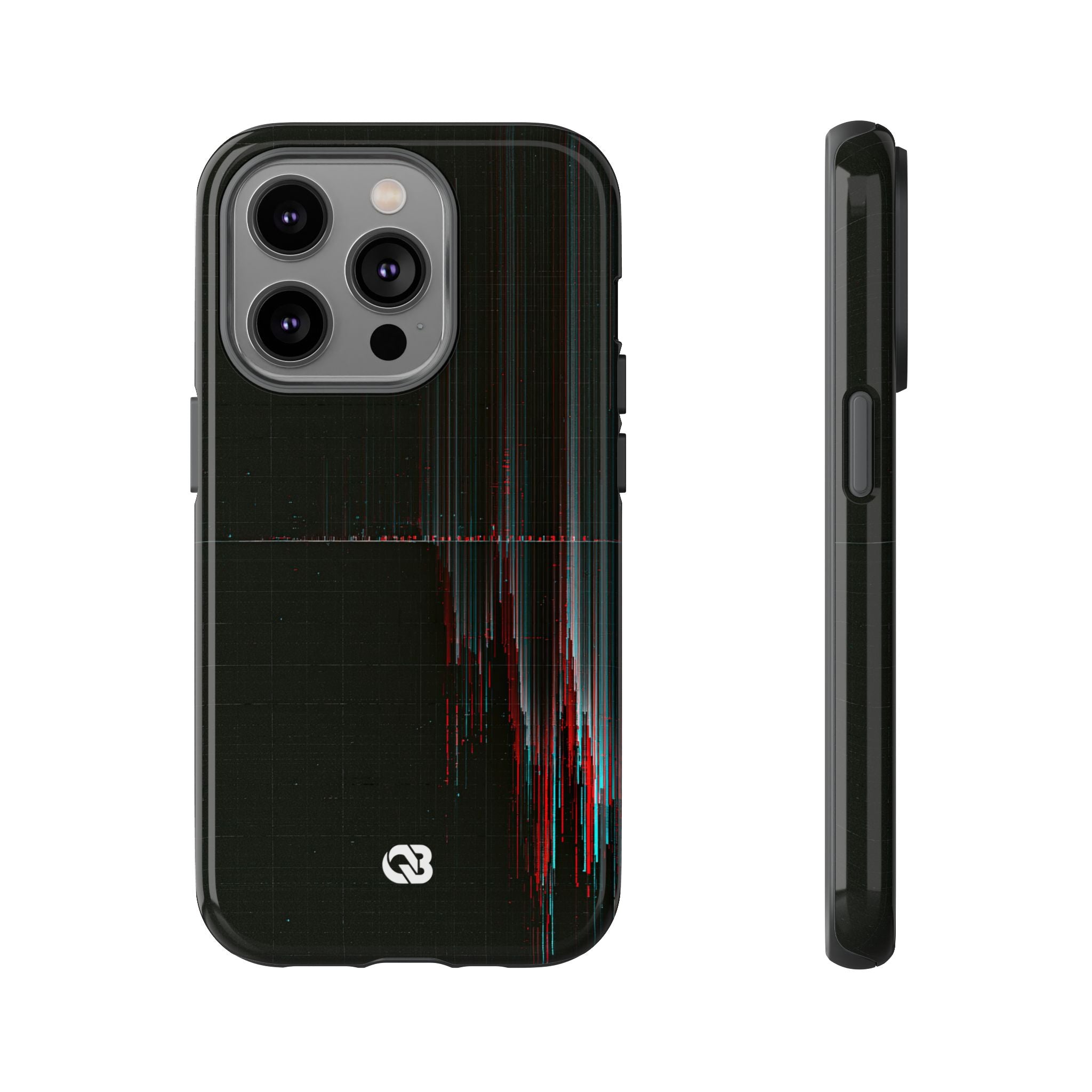 Black Tough Phone Case for iPhone - Corrupted Data Stream