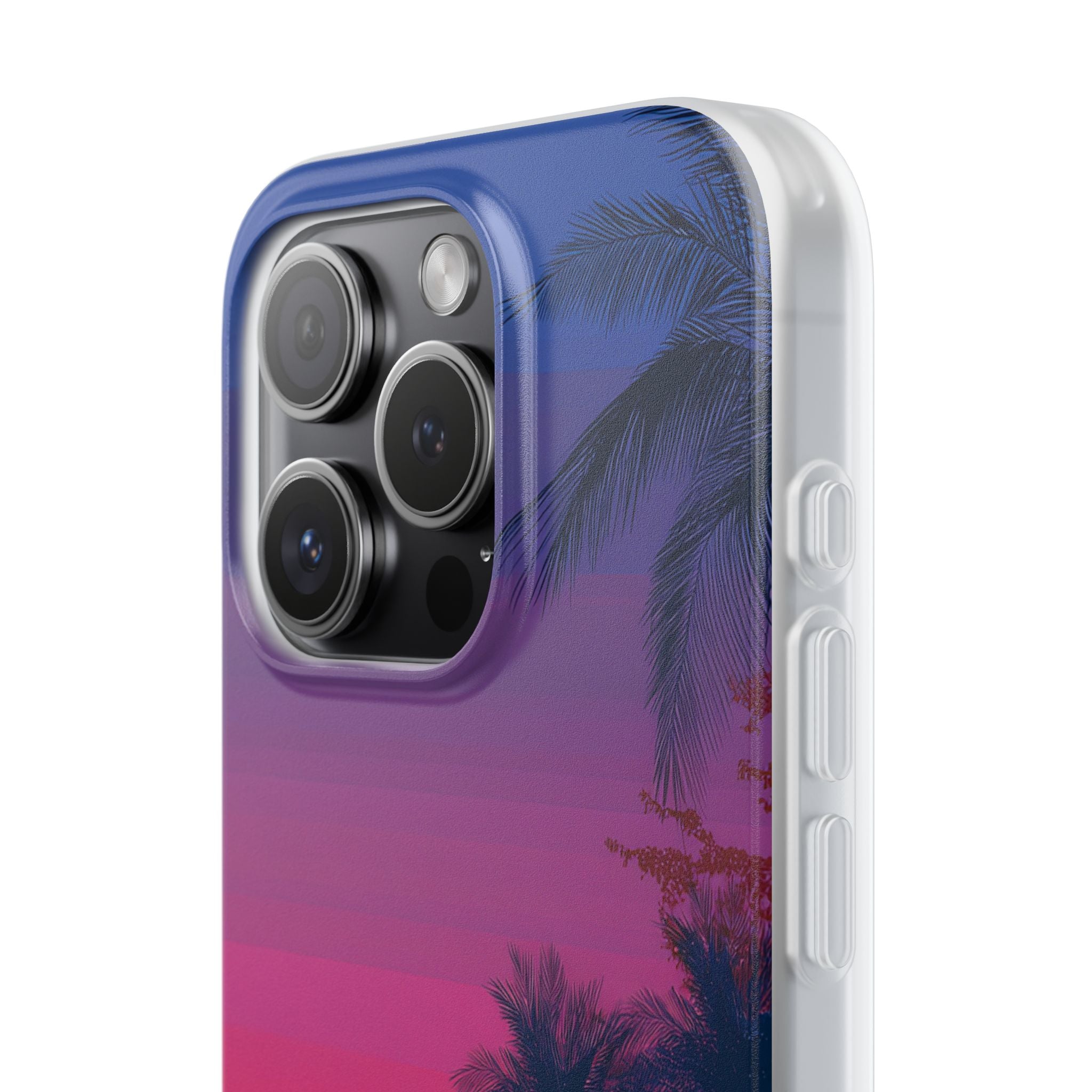 Neon Horizon Palms · Soft Capa para iPhone