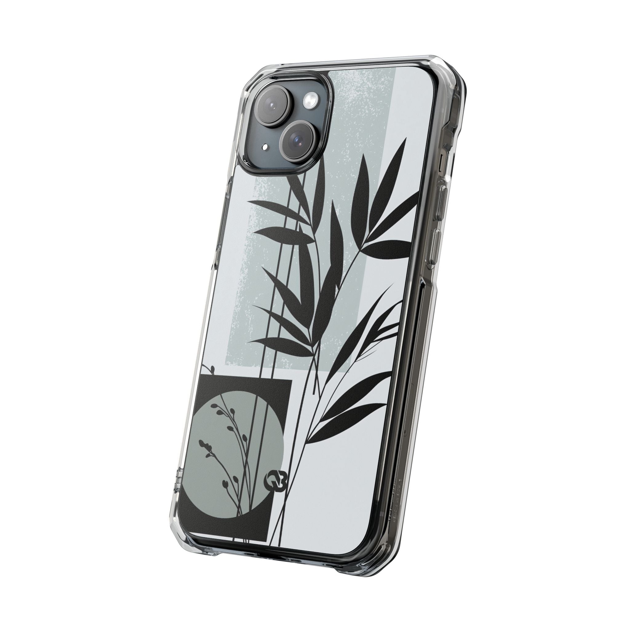 Grey Impact MagSafe Phone Case for iPhone - Sage Bamboo Noir