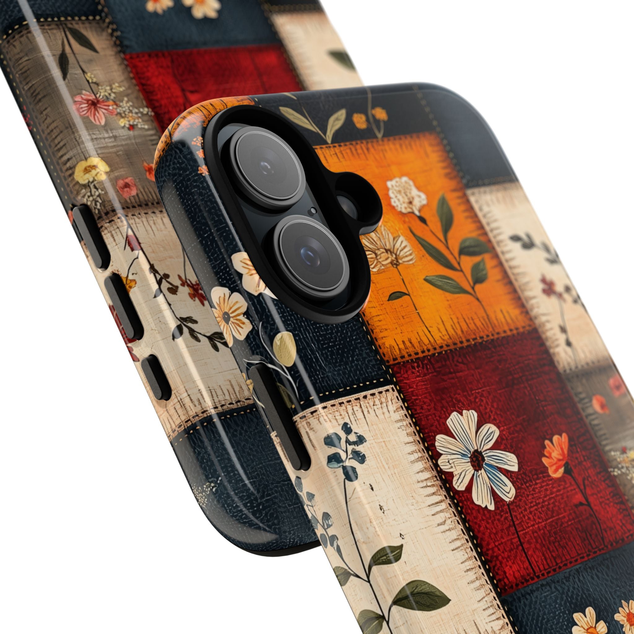 Patchwork Blossoms iPhone 16 Plus Case - Tough