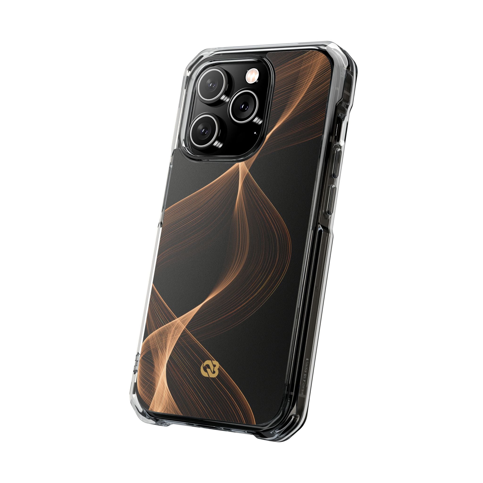 Brown Impact MagSafe Phone Case for iPhone - Copper Silk Wave