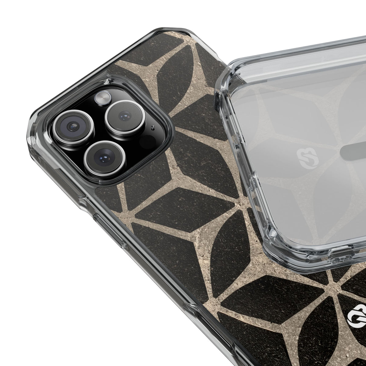 Concrete Mosaic Star · Clear Impact Magnetic Phone Case for iPhone · Black
